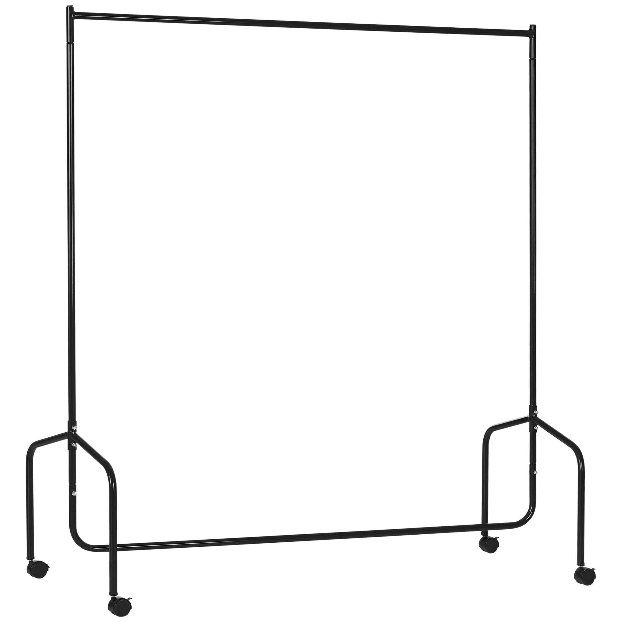 HOMCOM Stojan na oblečení, oděvní kolejnice, stojan na šaty, vozíkový stojan na oděvy (150 x 60 x 170 cm)