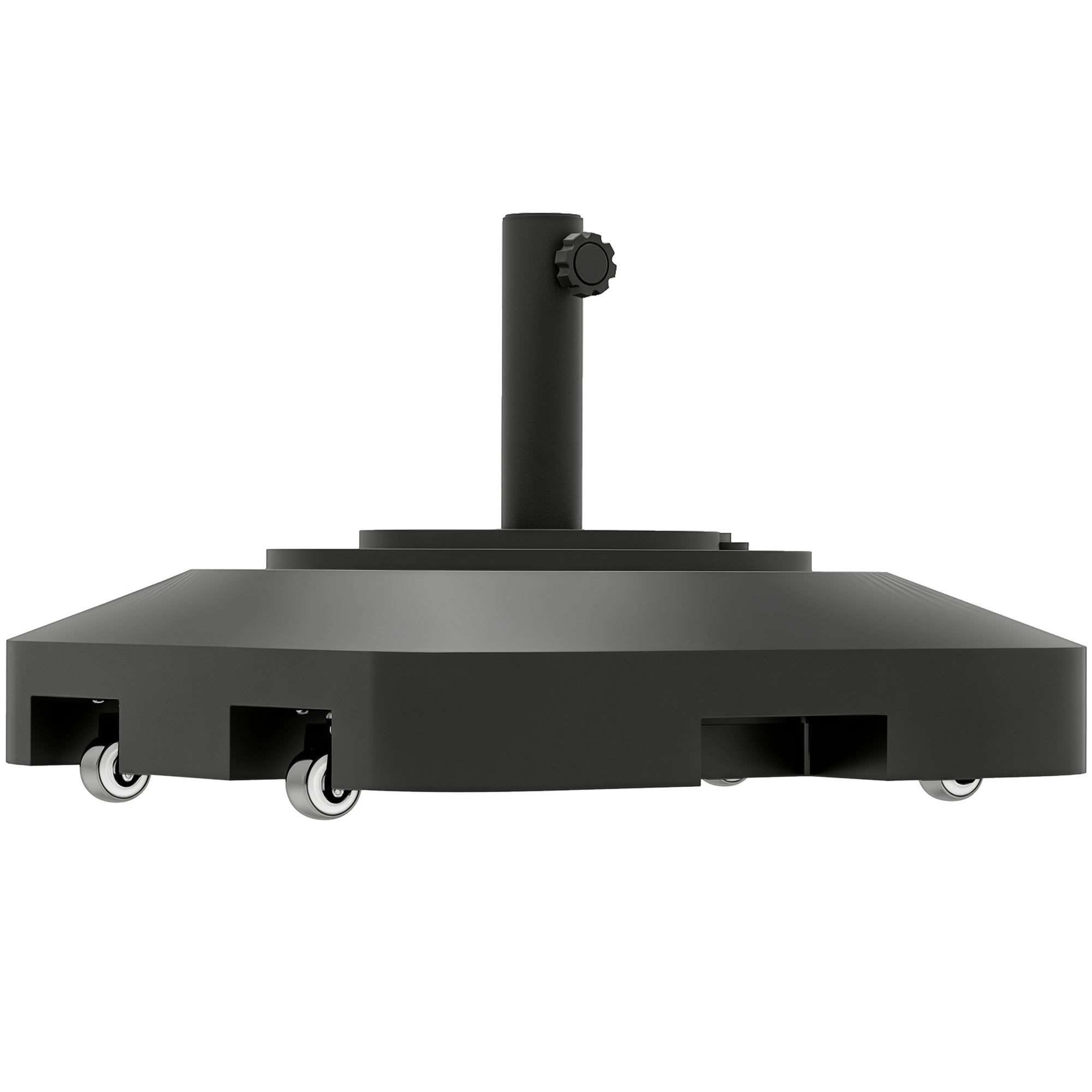Concrete Umbrella Stand with Wheels, Round Umbrella Holder, Umbrella Weight, Stand for Umbrella 34/38/48mm Pole Diameter, for Balcony, Terrace, Garden, Bronze