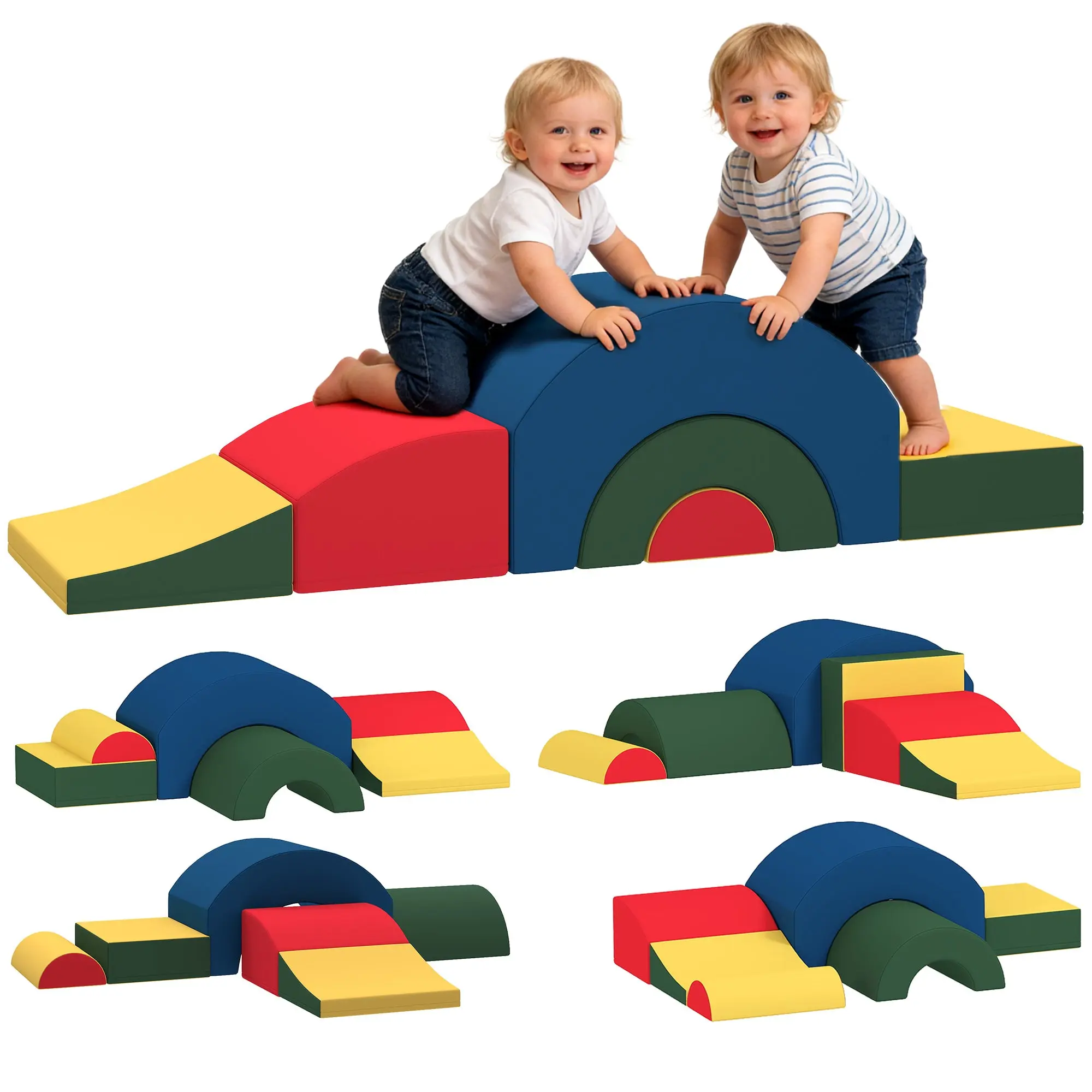 6-Piece Baby Motor Skills Set – EVA Foam Blocks with PU Cover, Multicolor