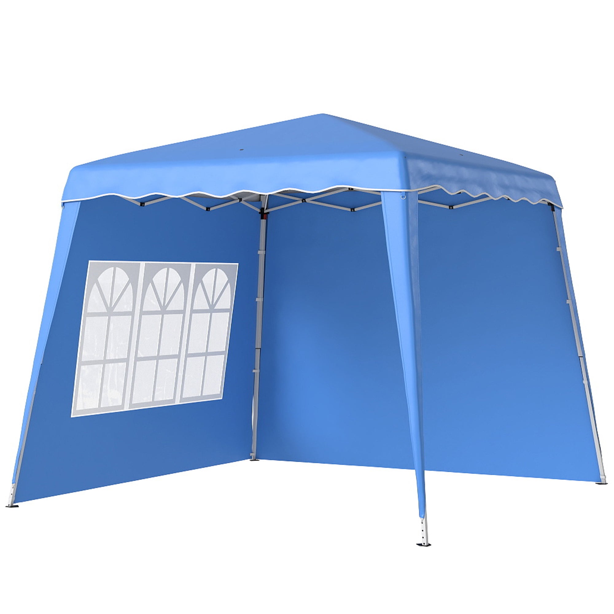 Outsunny Pop-up Faltbares Pavillon 3x3 m mit 2 Seitenwänden, verstellbarer Höhe und Transporttasche, UV50+ wasserdicht für Camping, Partys und im Freien