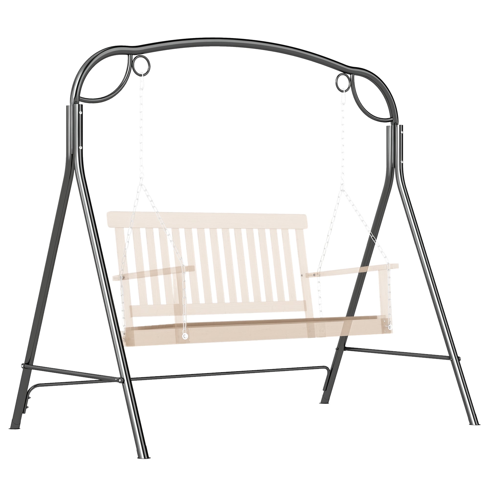 Outsunny Metall Schwinggestell Stabile Schwingstruktur mit A-förmigen Beinen, 220 kg Tragfähigkeit für Garten Park Terrasse Veranda 172x126x170 cm Bronze