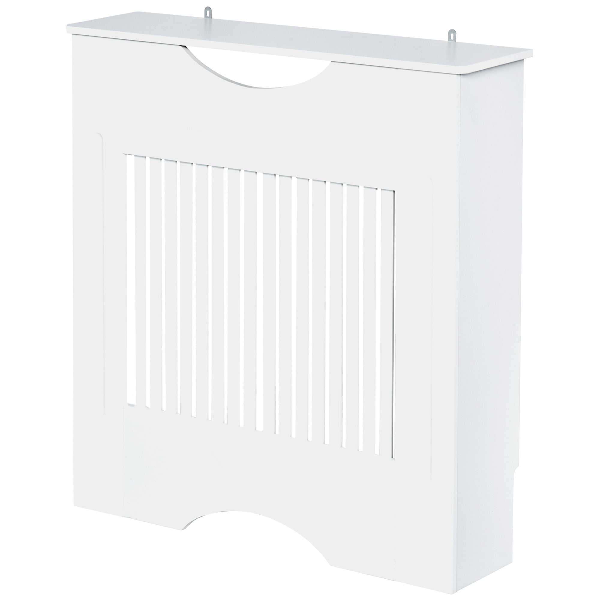 HOMCOM Heizkörperverkleidung 78x19x82 cm Moderne MDF Heizkörperverkleidung mit Regal Tragkraft 10 kg und Kippschutz für Wohnzimmer Schlafzimmer Weiß