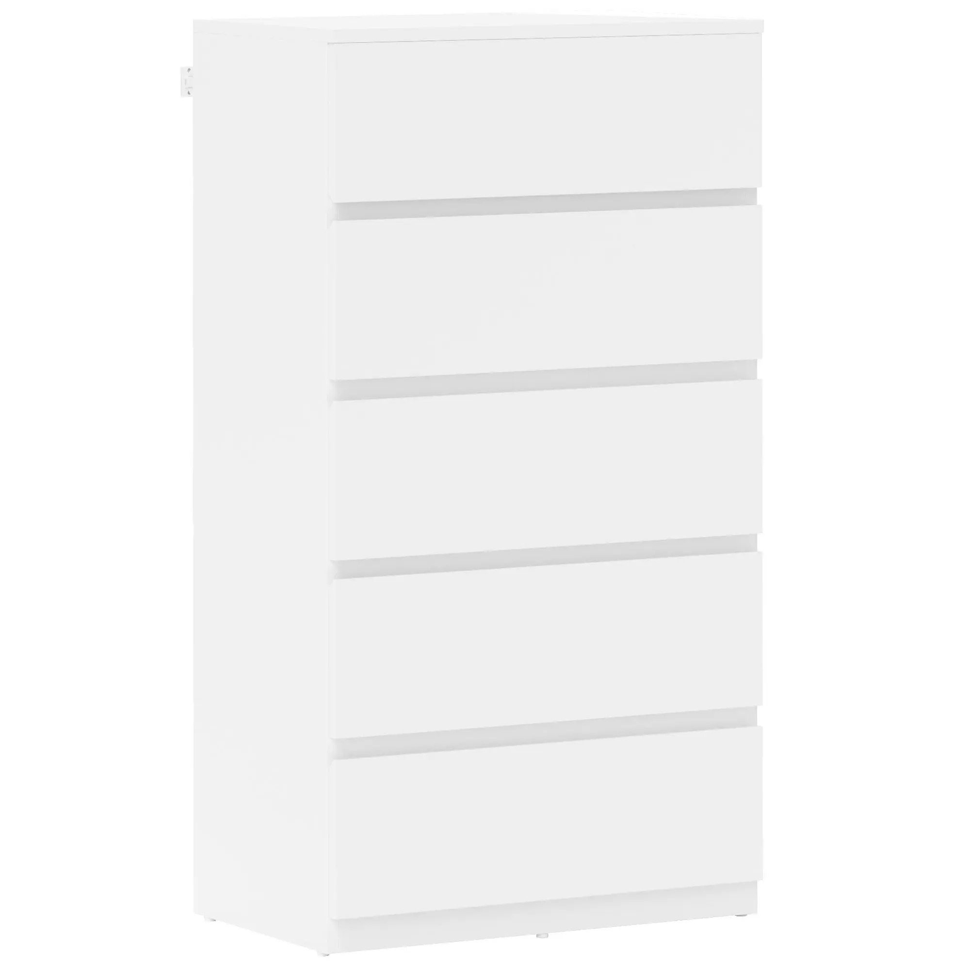Dresser Sideboard with 5 Drawers Cloth Cabinet Modern Drawer Cabinet for Living Room Bedroom Hallway White, 55 x 34 x 100 cm