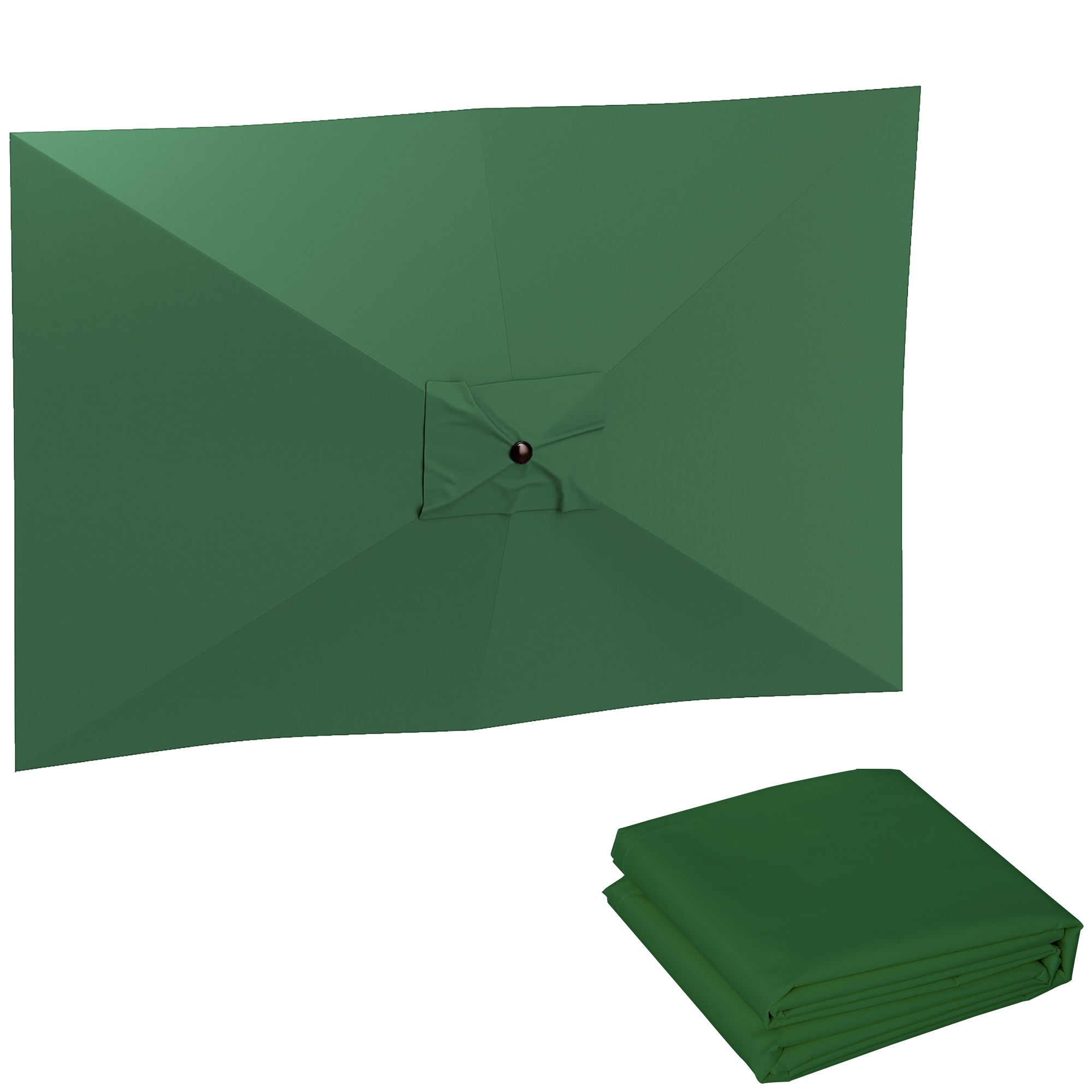 Replacement Canopy for Rectangular 3x2m Umbrellas with Ventilated Top, Sunshade Canopy Made of 180 g/m? Polyester, UV 50+ Protection, Green