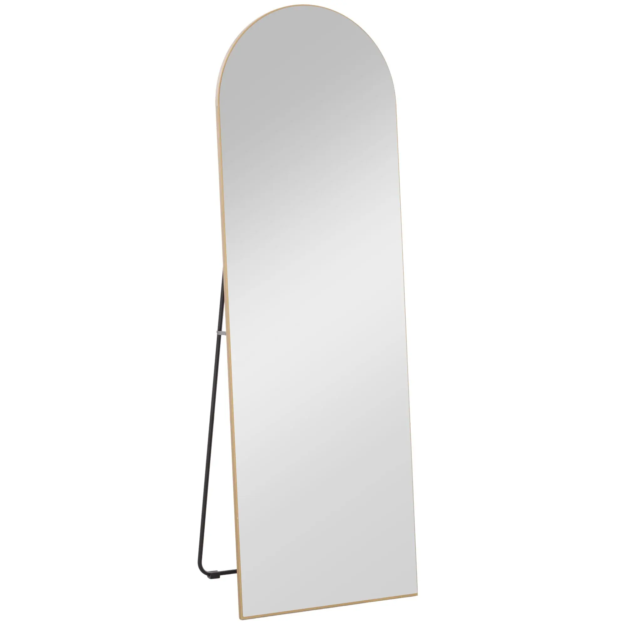 Full-Length Mirror, 50 x 150 cm, standing mirror, large frameless wall mirror, for living room, bedroom, gold tone