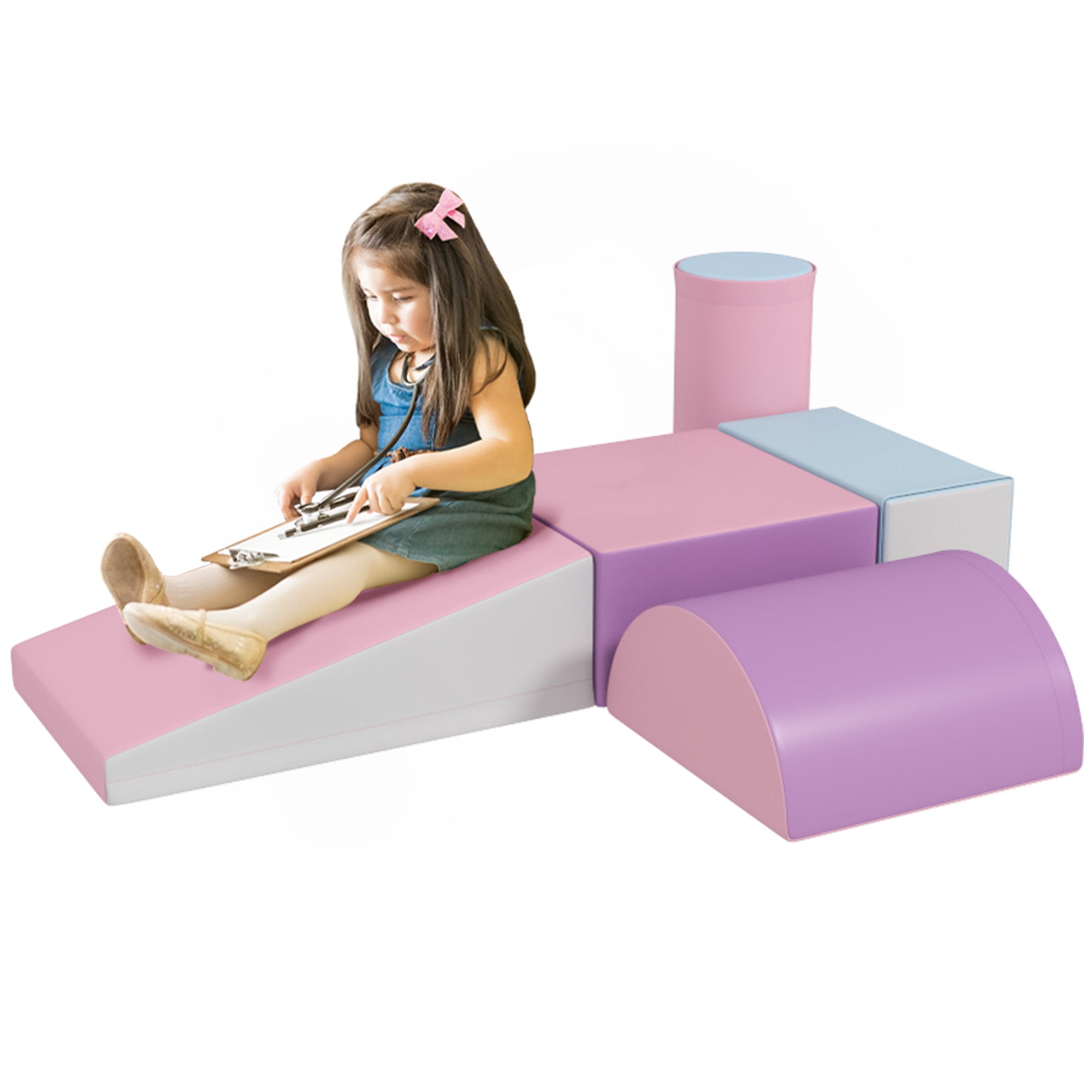 HOMCOM 5-teilige Schaumstoff-Bauklötze für Kinder – Weiche Bauklötze zum Klettern, Bauen und Spielen – Riesen-Bausteine für Babys & Kleinkinder – Mehrfarbig