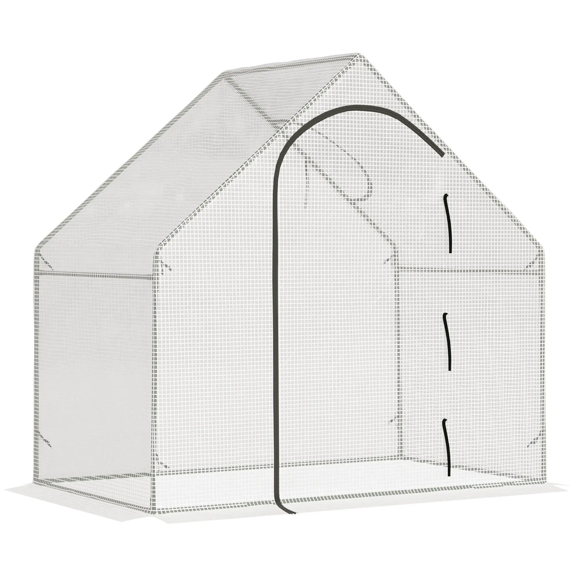 Greenhouse, 180 x 100 x 168 cm Film Greenhouse with Roll-up Door, Cold Frame, Tomato House with Top Window, PE Mesh Film, Winterproof Plant House for Garden, Balcony, White