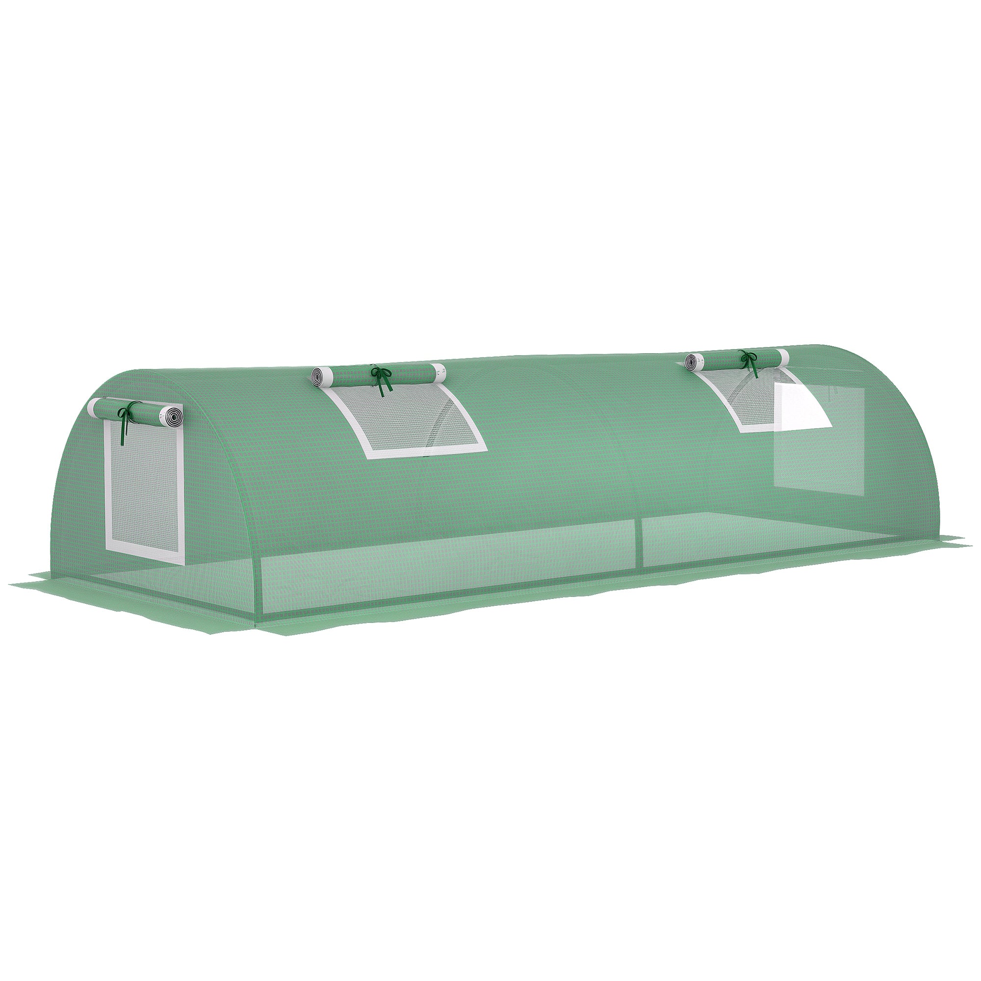 Greenhouse with Roll-Up Window Dome, Winterproof Steel Frame Greenhouse Water-Resistant Garden Greenhouse for Balcony Tomato House with UV Protection 200x80x45cm Tomato Greenhouse for Vegetables, Green