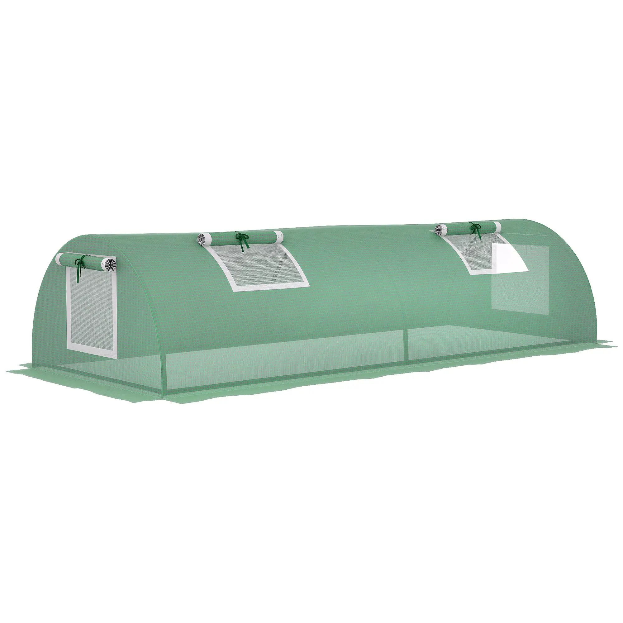 Greenhouse with Roll-Up Window Dome, Winterproof Steel Frame Greenhouse Water-Resistant Garden Greenhouse for Balcony Tomato House with UV Protection 200x80x45cm Tomato Greenhouse for Vegetables, Green