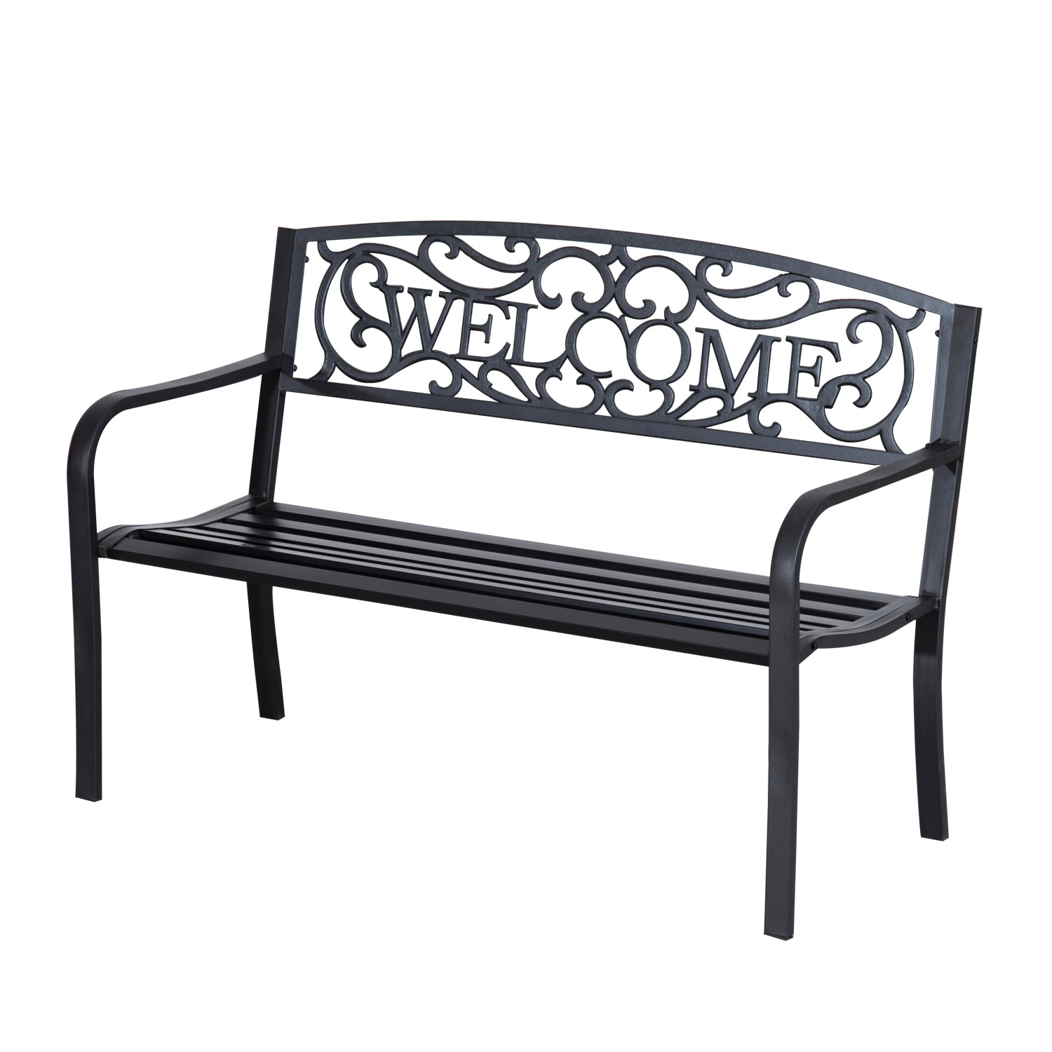 2-Seater Garden Bench Park Bench Metal Garden Furniture