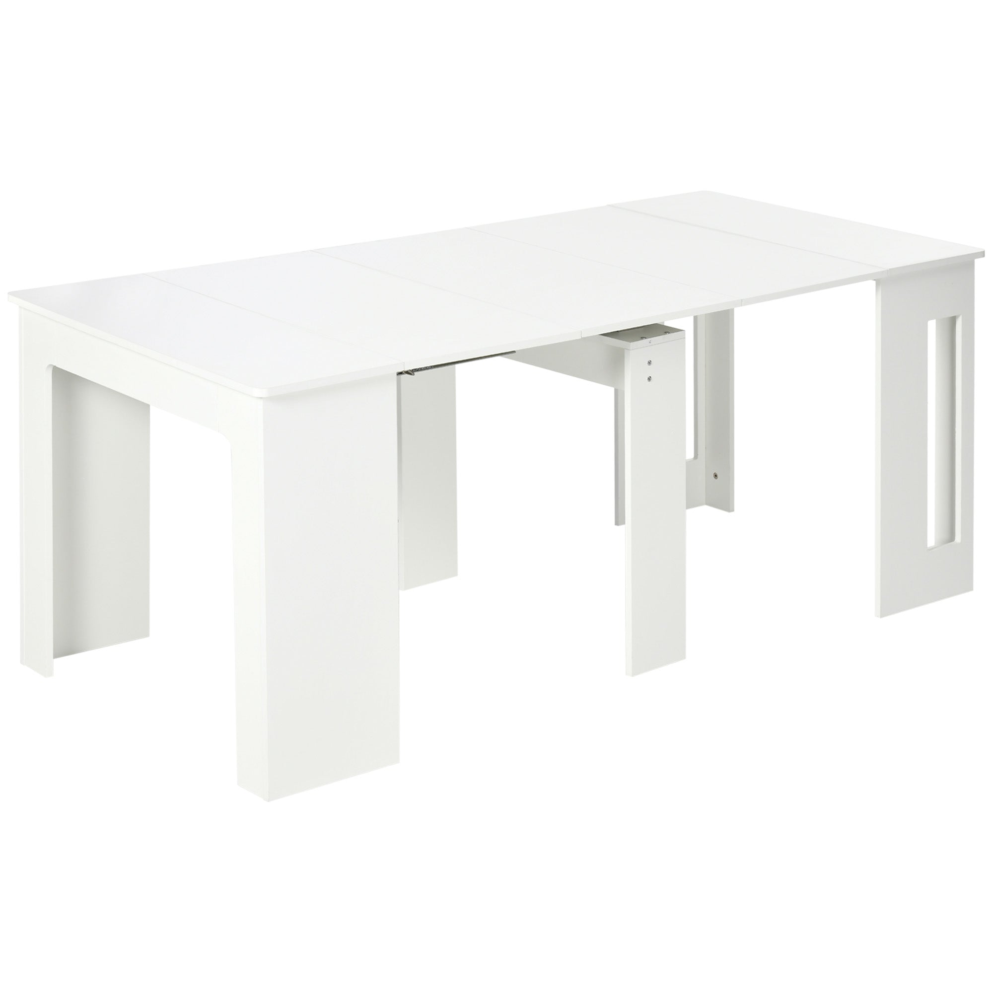 HOMCOM Extendéierbare Esszimmertësch fir 4-6 Persounen - Konsoletësch mat Klappflilleken - Multifunktionell Hëllefstësch fir Studium a Kichen - Last 60 kg - 180x85x75 cm Wäisst