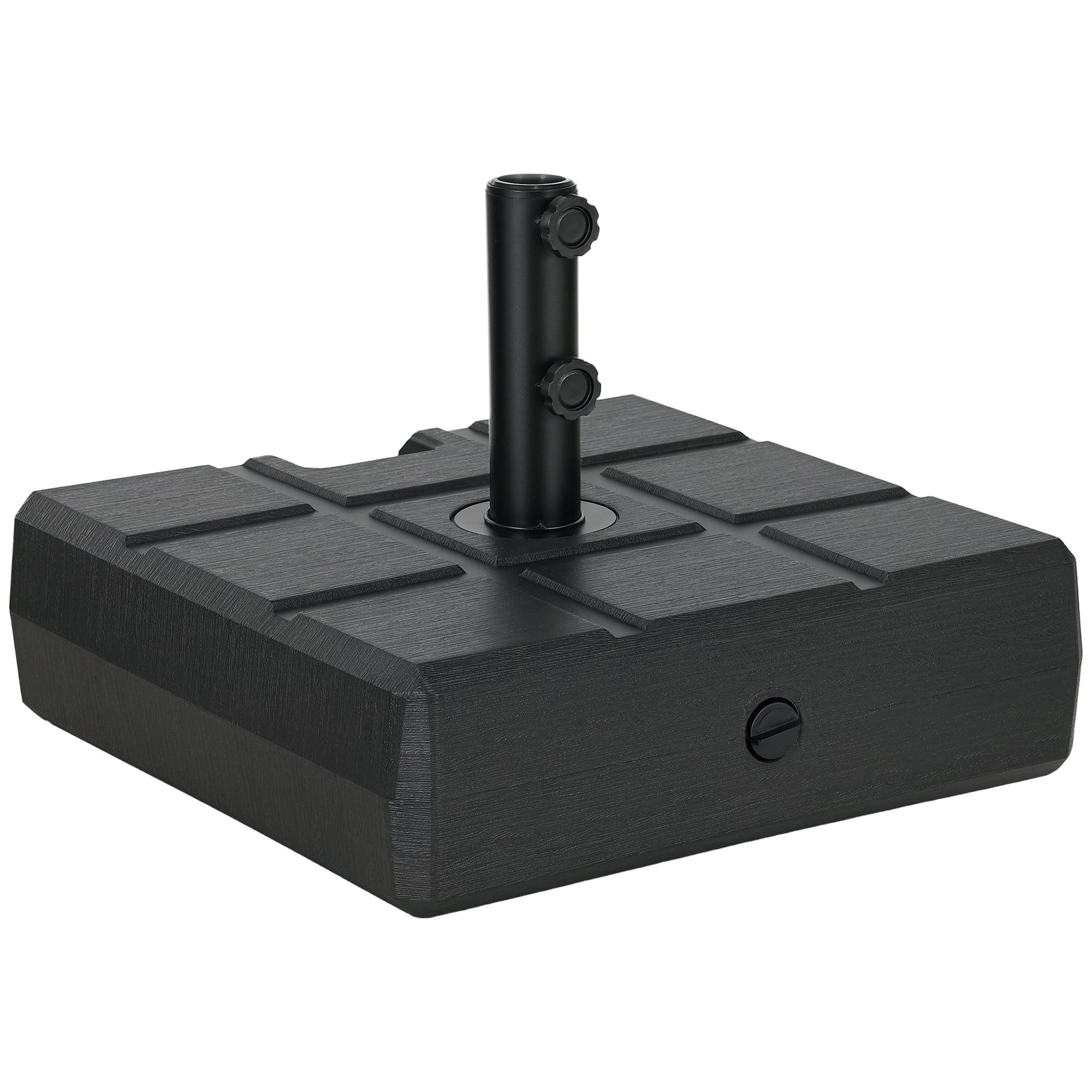 Outsunny Ukrasna Baza za Kišobran, Napuniti s 30 kg Vode i 40 kg Pijeska za Stup Kišobrana Ø32/38/48 mm, Patio Vrt 49x49x36.5 cm Crna