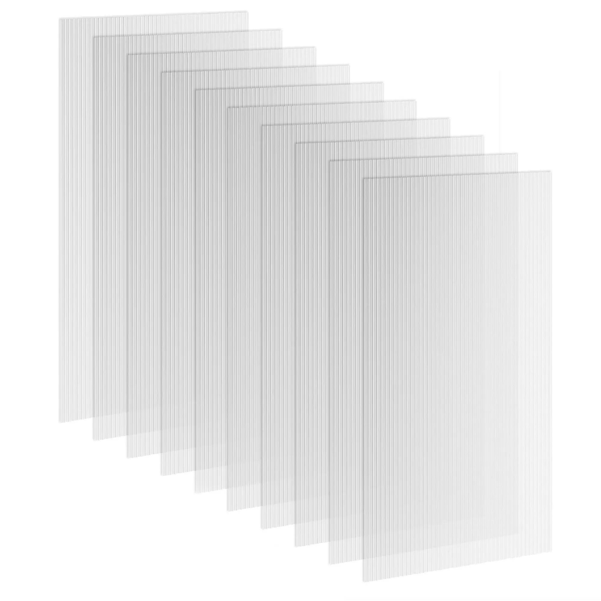 10-Pack 4 mm Twinwall Polycarbonate Panels, UV-Resistant DIY Greenhouse Sheets, 47.2 x 23.6 in, Clear