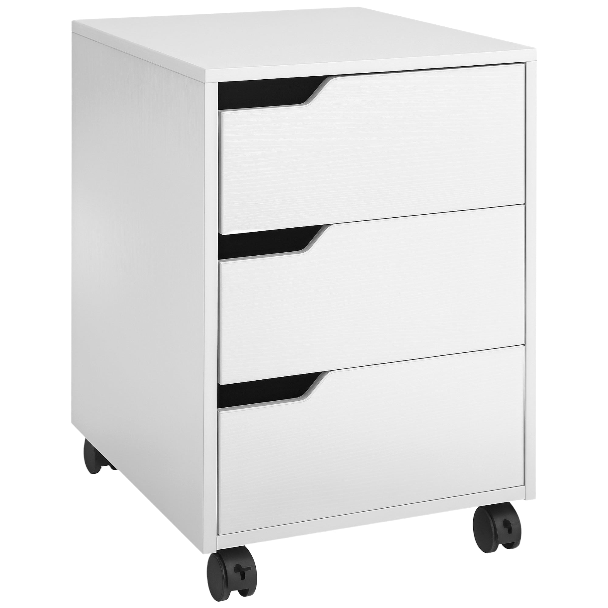 HOMCOM Büro Schafscassette mat Rieder - Aktenkommode mat 3 Schublade 40x50x57 cm Wäisst