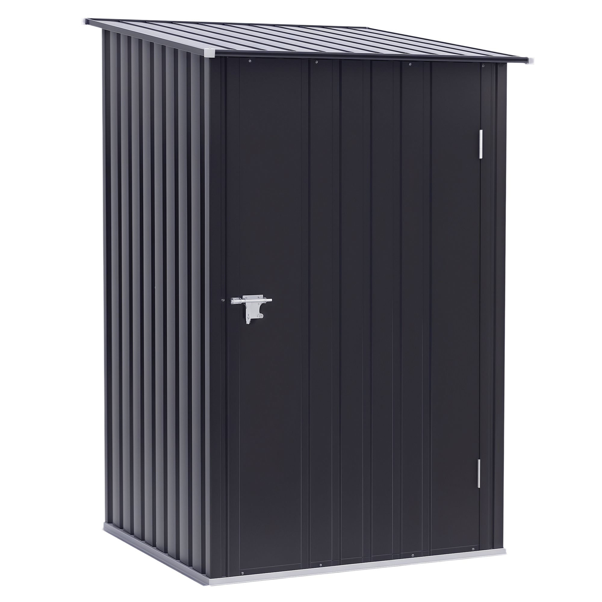 Metal Tool Shed 1.6m? 100x103x160cm Tool Shed with Pent Roof Lockable Door Weatherproof Garden Shed Outdoor Cabinet for Garden Exterior, Dark Gray