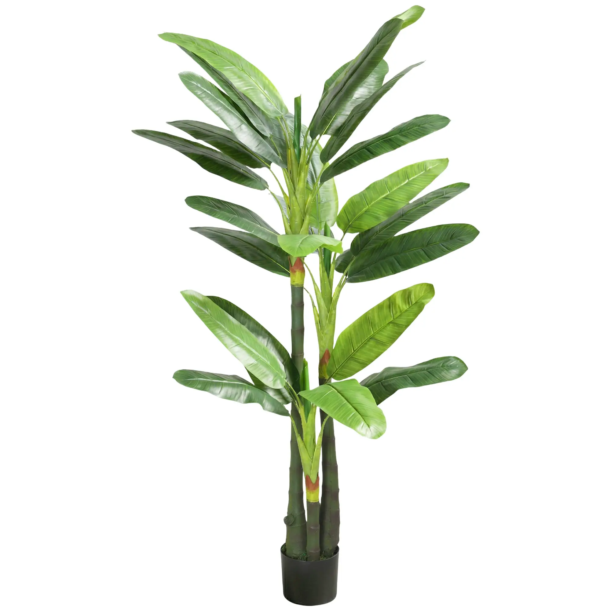 180 cm (71 in) Artificial Banana Tree in Pot — 18 Lifelike Green Leaves for Home & Office