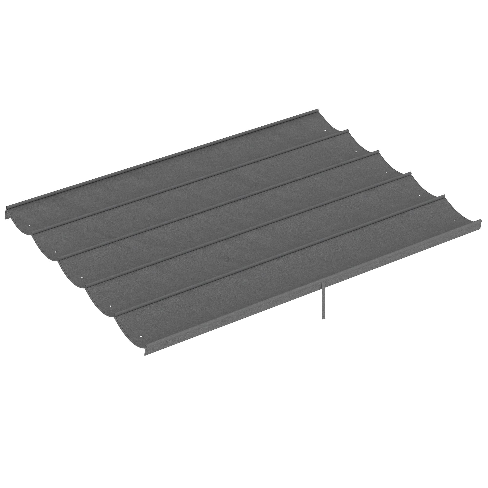 Outsunny Ersatzdach für 4 × 3 m Pergola – wasserabweisendes, einziehbares Wellen-Design mit Ablauflöchern, nur Bezug, 350 × 260 cm, Hellgrau
