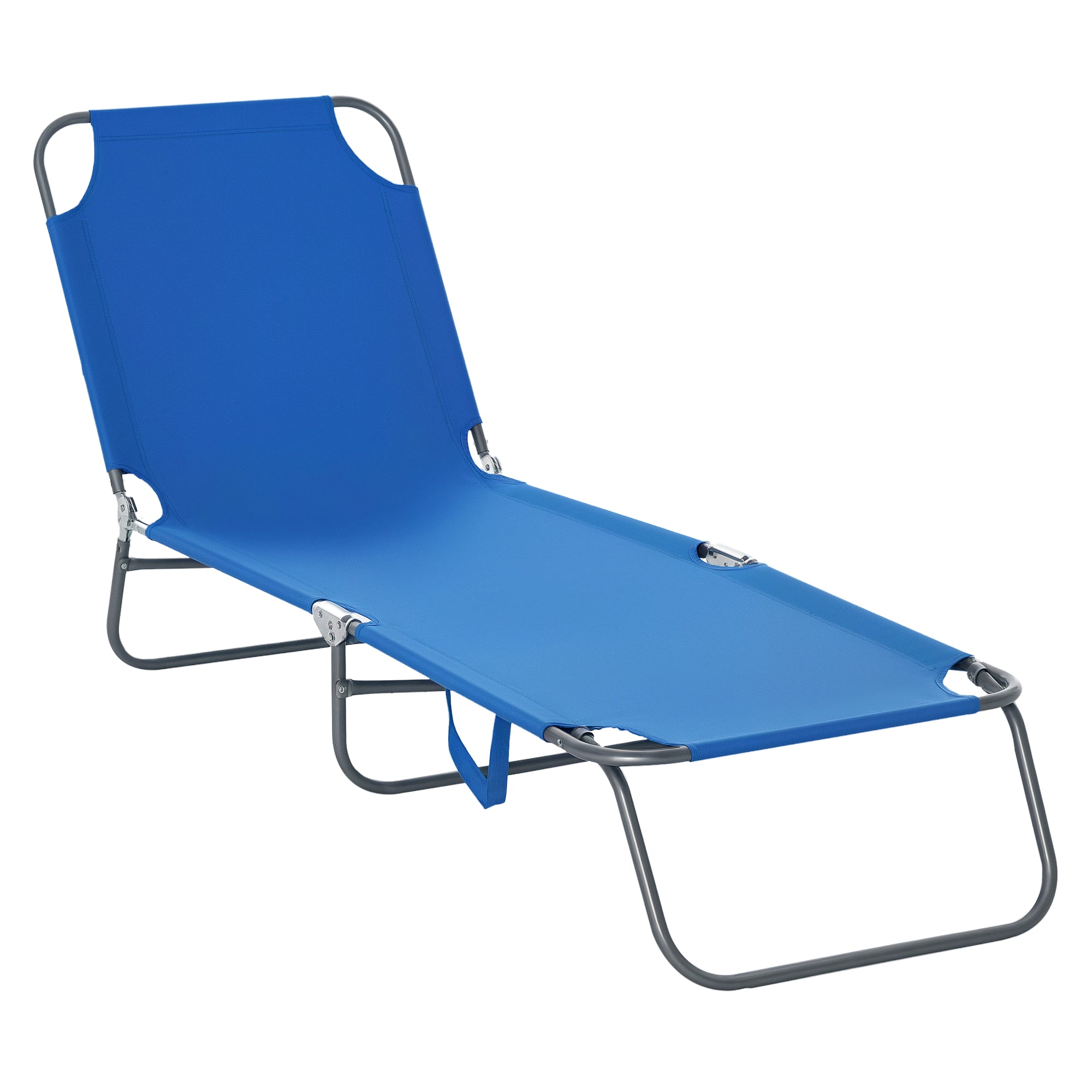 folding sun lounger garden lounger, sun lounger with 5-position adjustable backrest, weather-resistant camping lounger, garden chair loadable up to 120 kg, for garden vacation outdoor beach pool, blue
