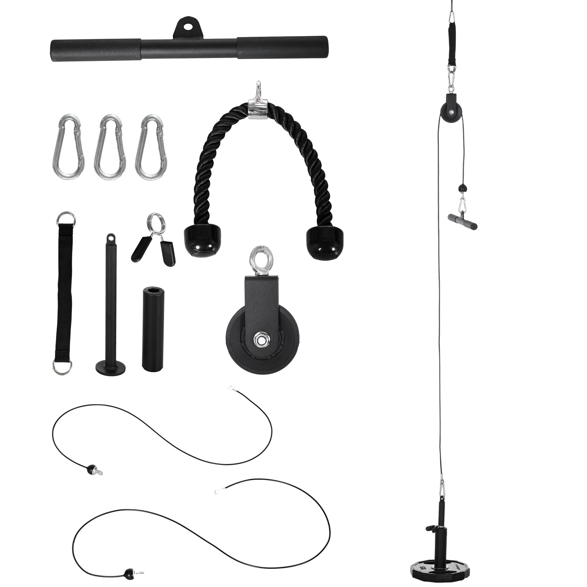 SPORTNOW Jõutreeningu Pulley Süsteem - LAT Pull Down Tricep Pulley Süsteem Bisepside, Tricepside, Õlgade, Selja ja Alajaokse jaoks