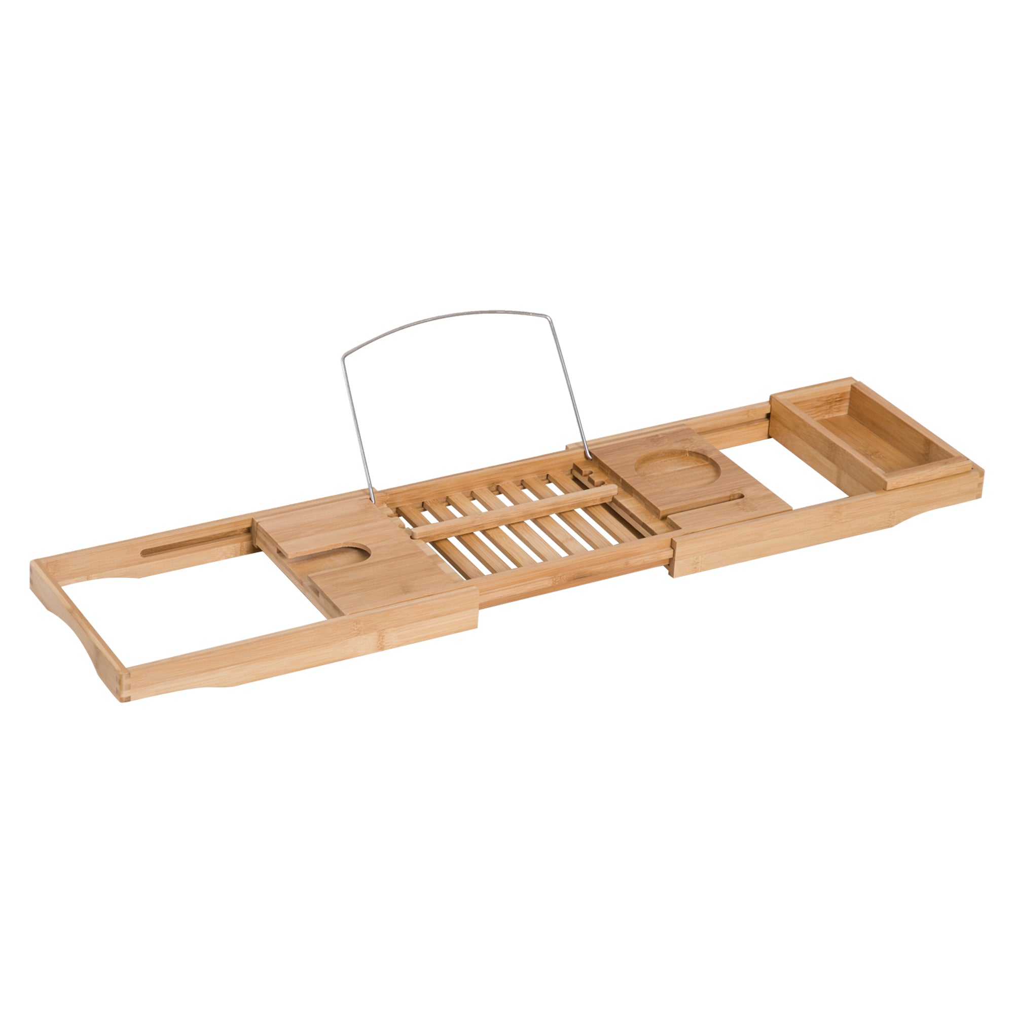 HOMCOM Badewannenablage Badewannenbrücke Wannenauflage Badewannentablett Ablage Badewanne, Bambus, Natur, (70-105) x 21,8 x 5 cm