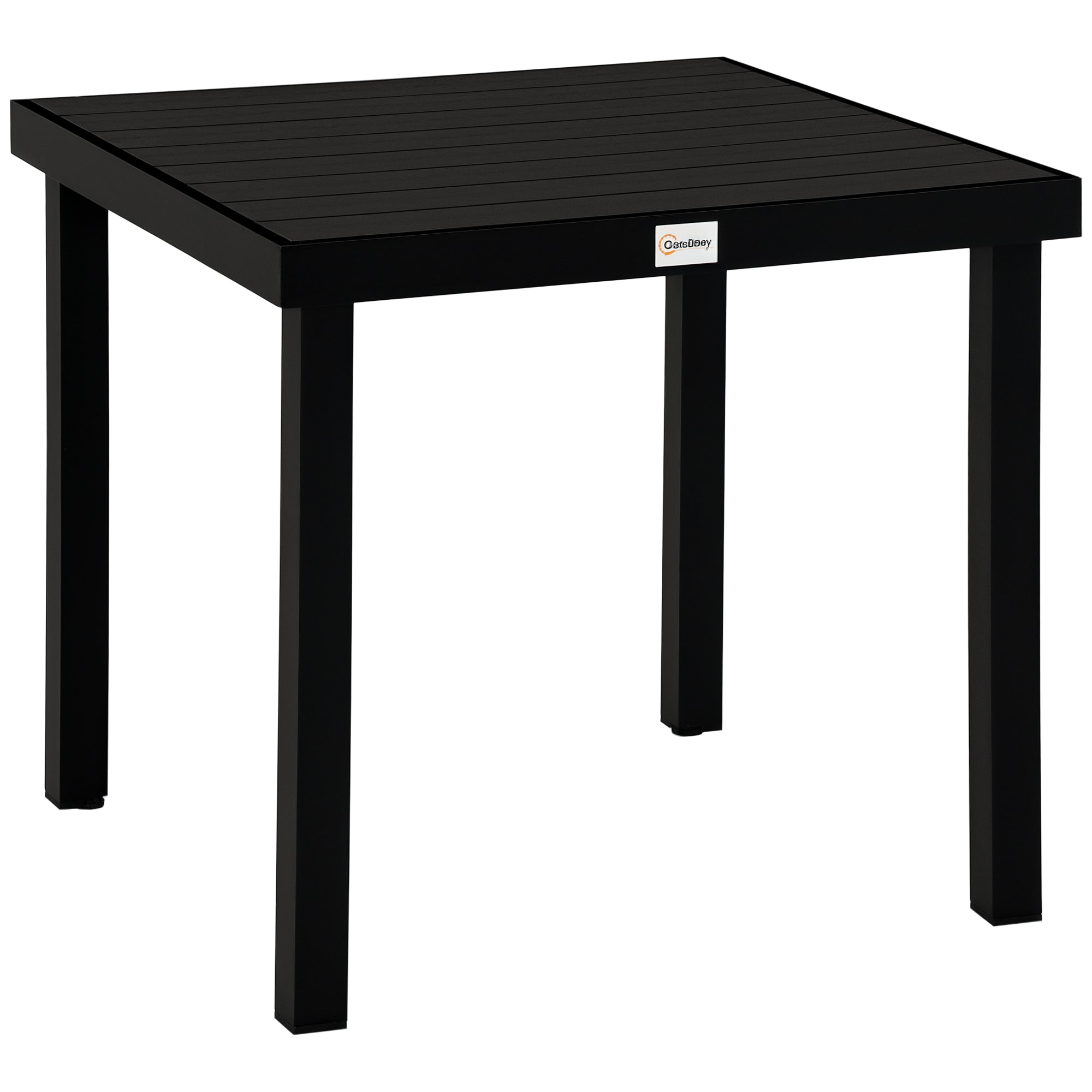 Garden Table for 4 People Dining Table Aluminum Table Outdoor Furniture Lounge Furniture Easy-Care Plastic Black 78 x 78 x 74 cm