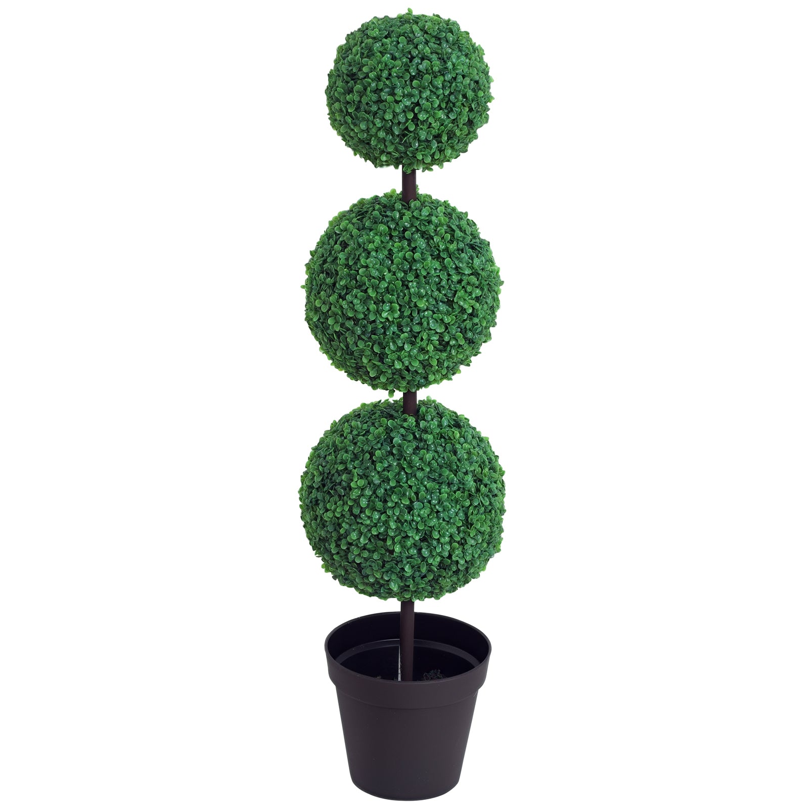 Artificial Boxwood Topiary with 3 Balls ? 30 x 112H cm Green