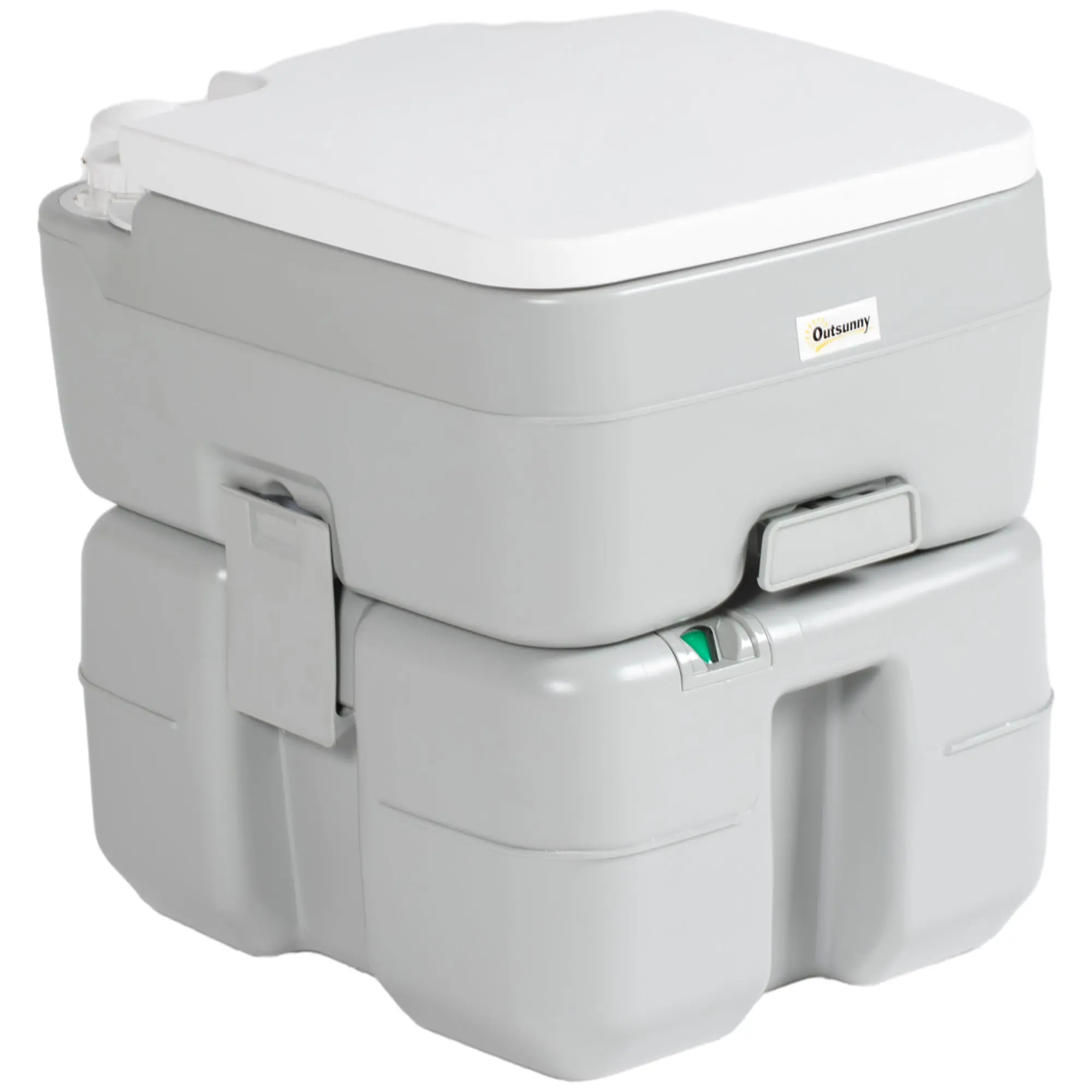 Portable Toilet 20L Portable WC with Water Level Indicator Load 150 kg for Camping Travel Elderly Caravan Boat 33x40x43 cm Gray