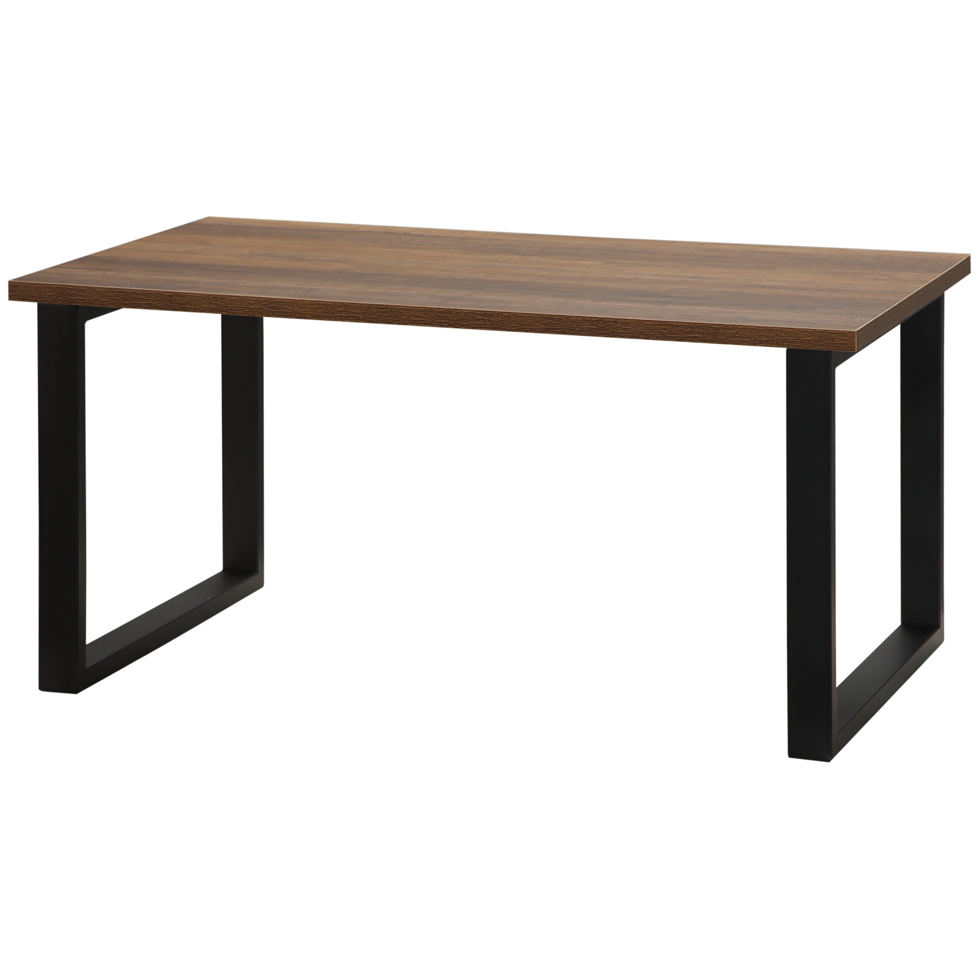 HOMCOM Rektangulært Kaffebord i Industriel Stil med Metalben og Træ-look Top - 100 x 60 x 50 cm