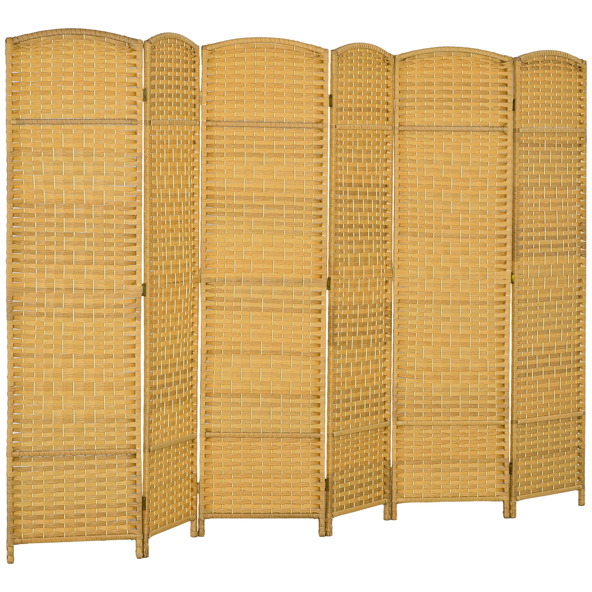 HOMCOM 6-paneler Foldbar Rumdeler 270x180 cm Privatskærm Separator til Kontor Soveværelse Naturligt Træ