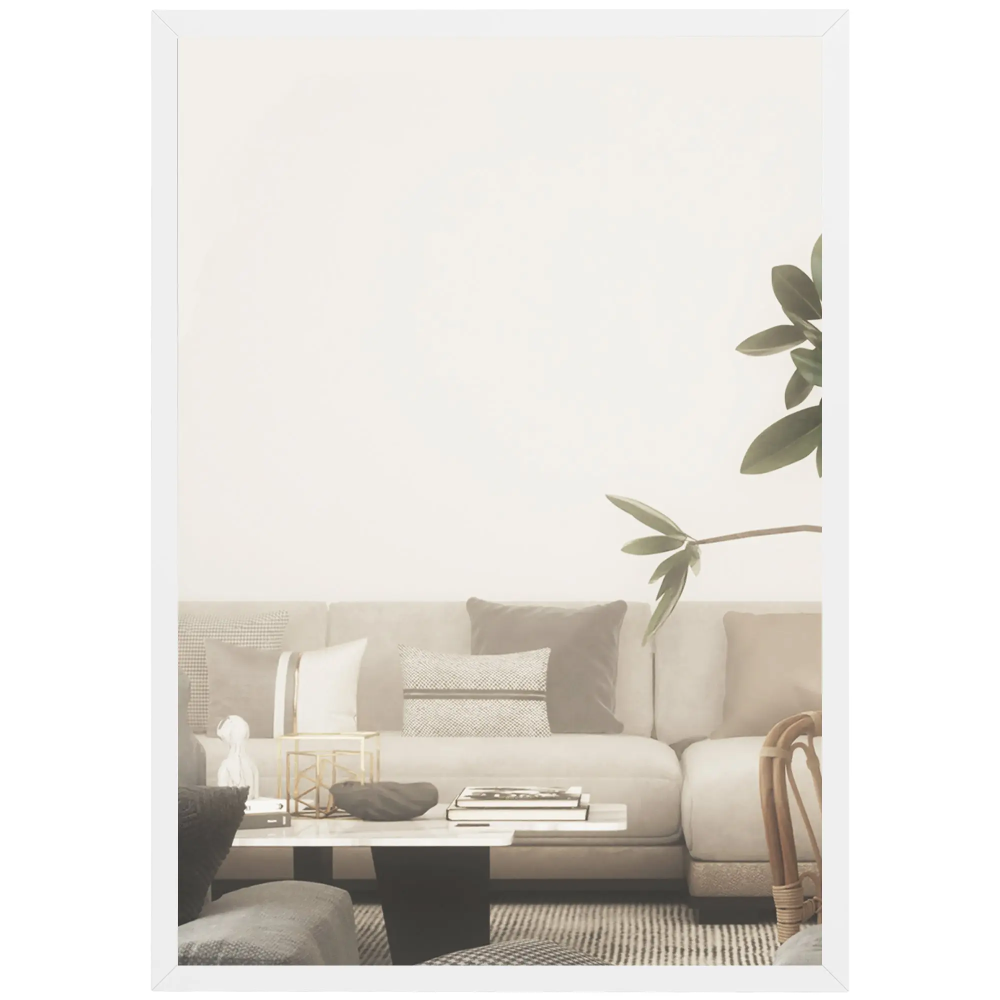 Rectangular Wall Mirror 16 x 24 in (W x H), White Wood Frame — Ideal for Bathroom, Living Room or Bedroom