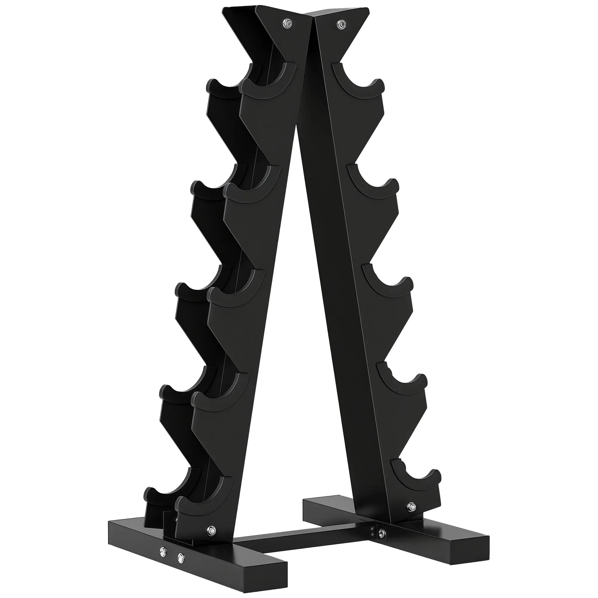 SPORTNOW Dumbbell Rack, Dumbbell Stand for 10 Dumbbells, Dumbbell Rack with 5 Levels, Dumbbell Tree with Steel Frame, Dumbbell Stand up to 100 kg Load Capacity Squat Rack Dumbbell Stand