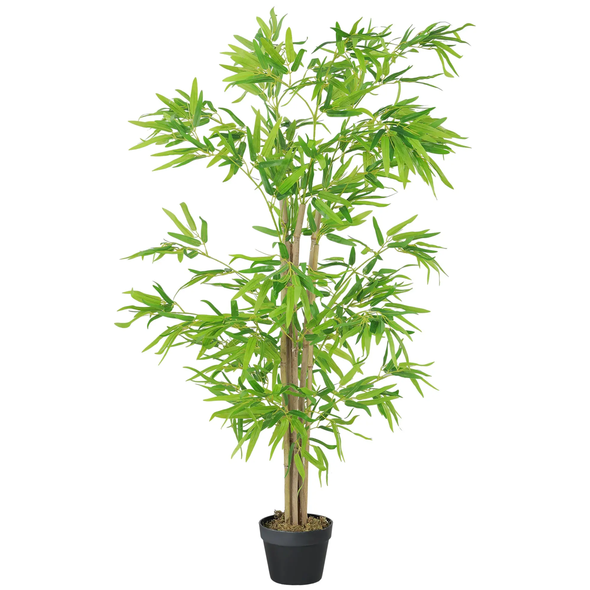 Artificial Bamboo Large 150cm Fake Plant, Plastic Artificial Plants in Pot, Bamboo Plant Faux like real with artificial moss for living room bedroom office garden modern decoration