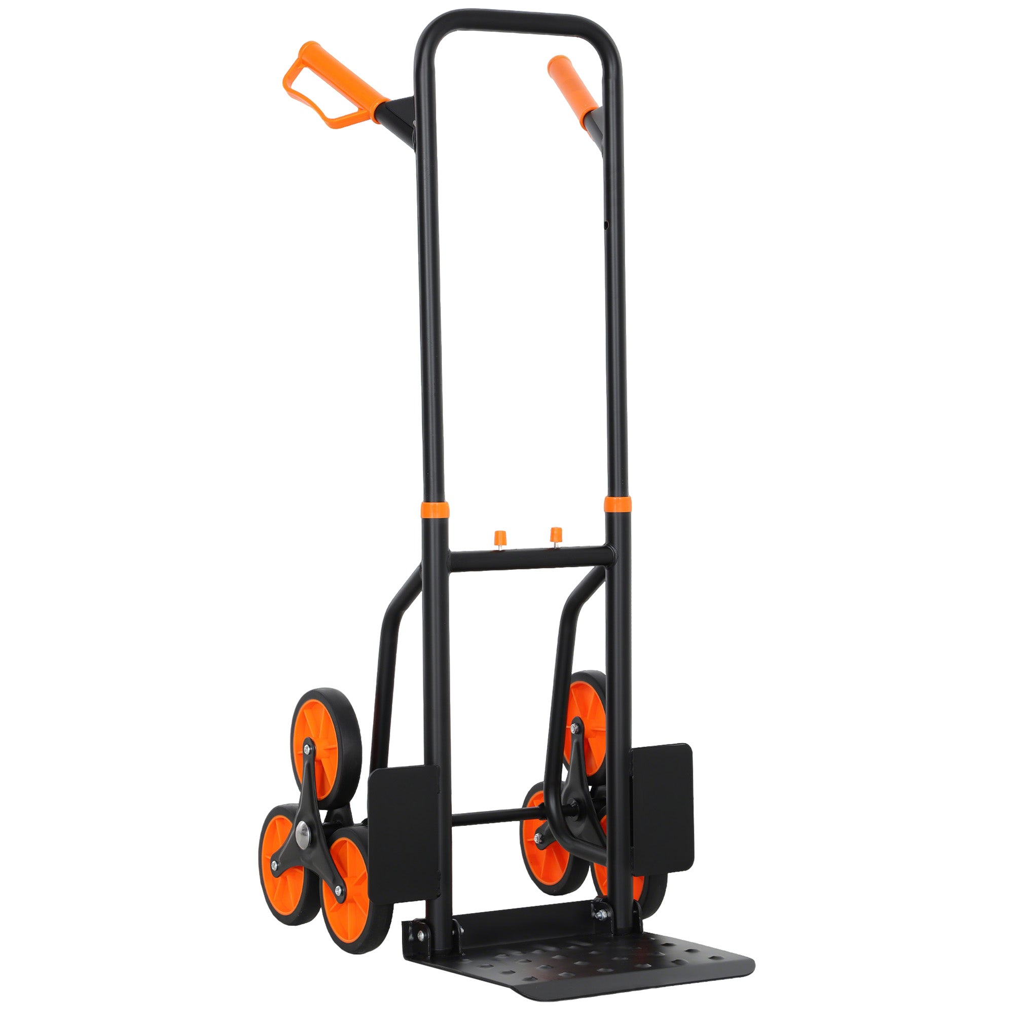 DURHAND klappbarer 6‑Rad-Treppensteiger, Stahlrahmen, Tragkraft 120 kg, 106,5 cm — Orange