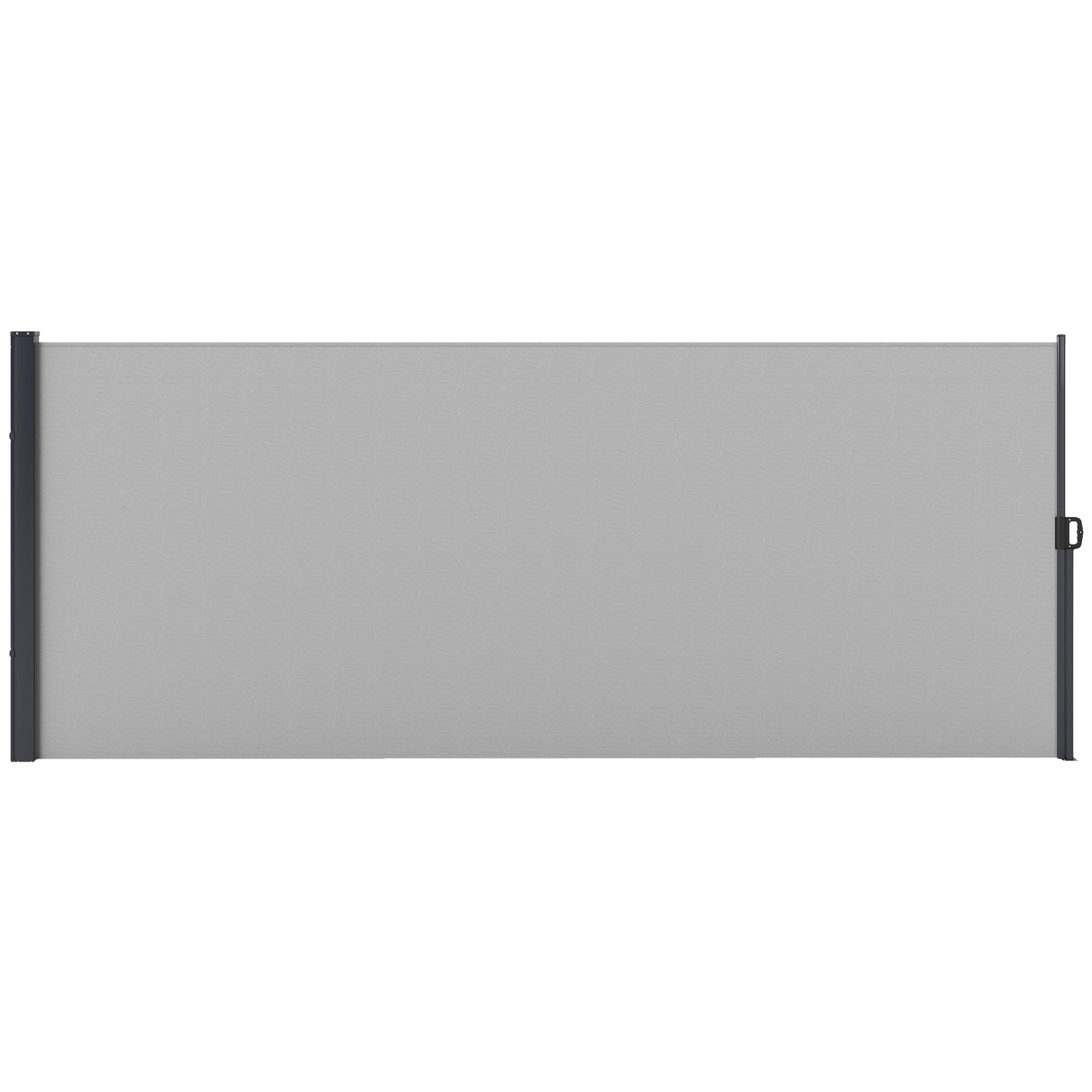 Retractable Garden Side Awning Windbreak Screen 4L x 1.60H m Aluminium Polyester UV-resistant High density 180 g/m? Light Grey