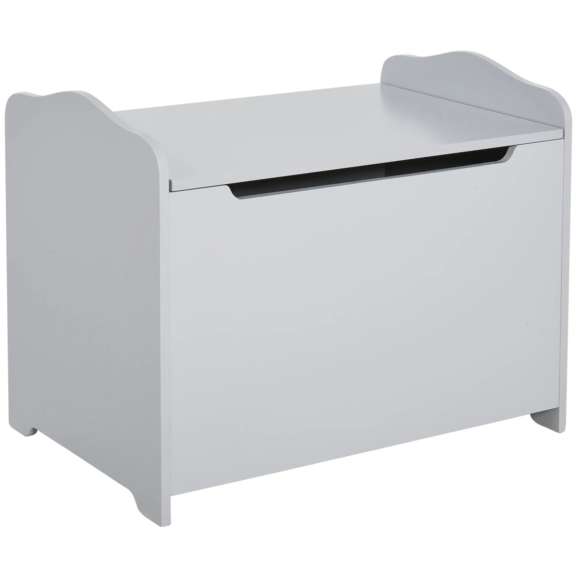 Wooden Children's Toy Chest, Storage Bench for Nursery with Pneumatic Piston Lid, 60x40x48cm, Gray
