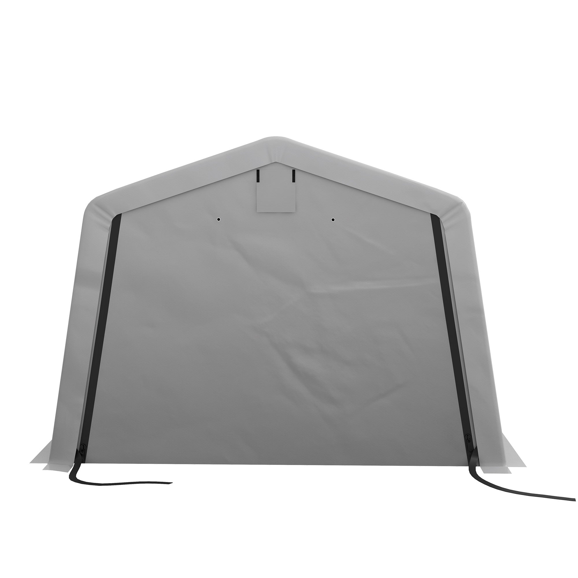 Outsunny Autotalli Carport - Teltta 6,2L x 3,3W x 2,4H m Kestävä Galvanoitu Teräs Korkean Tiheyden PE 150 g/m² Vesitiivis Anti-UV, Vaaleanharmaa 1 Ovi ja 2 Ilmanvaihtoa