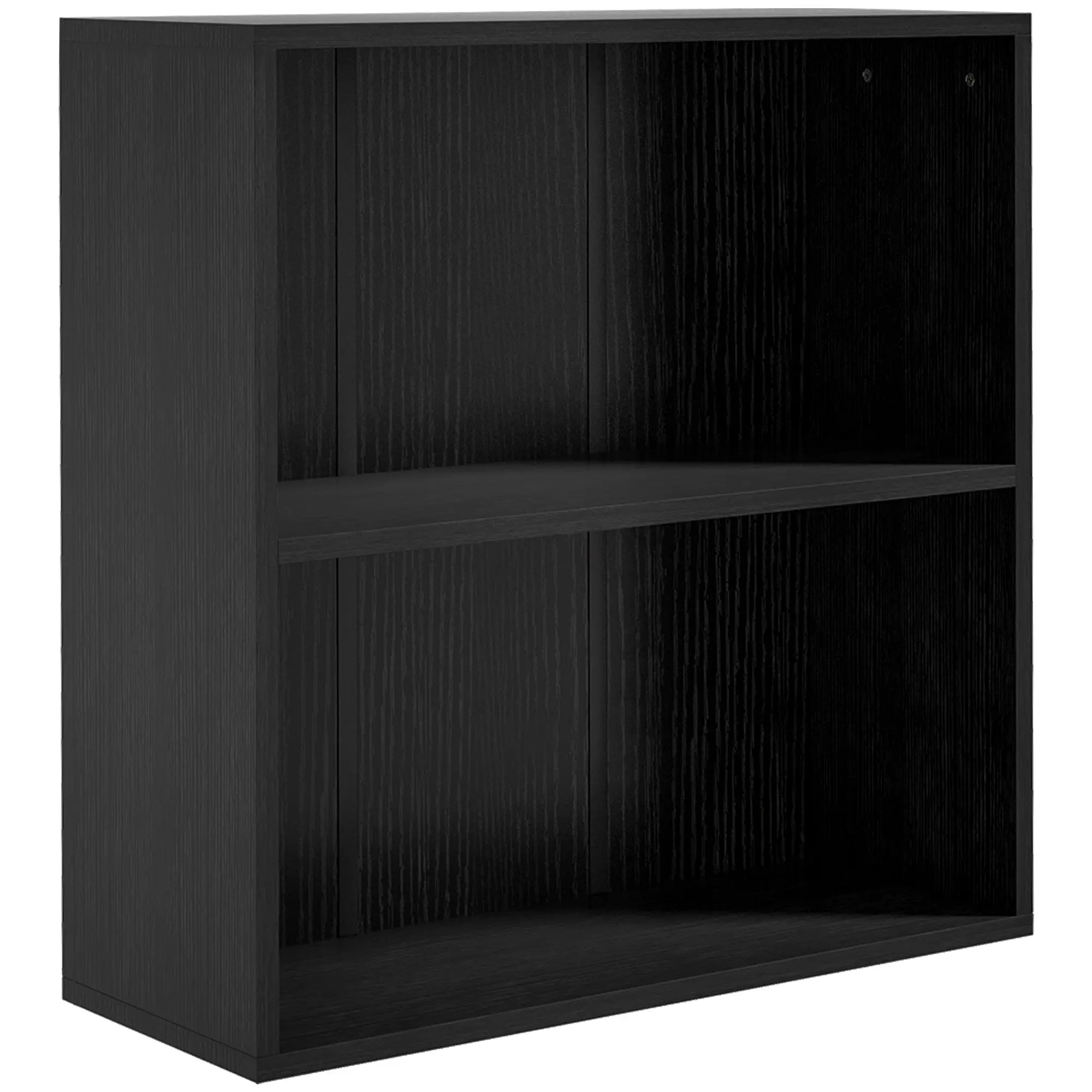 2-Tier Storage Bookcase with Adjustable Shelf, Compact Organizer for Office, Living Room & Bedroom — 23.6 x 9.4 x 24.8 in (60 x 24 x 63 cm), Black