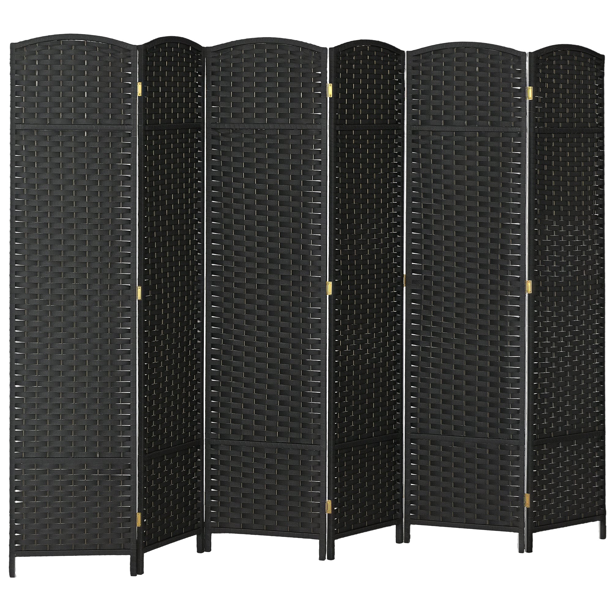 HOMCOM 6-Paneel Vouw Roomdivider 240x170 cm Privacy Scherm Scheidingswand voor Woonkamer Slaapkamer Kantoor Zwart