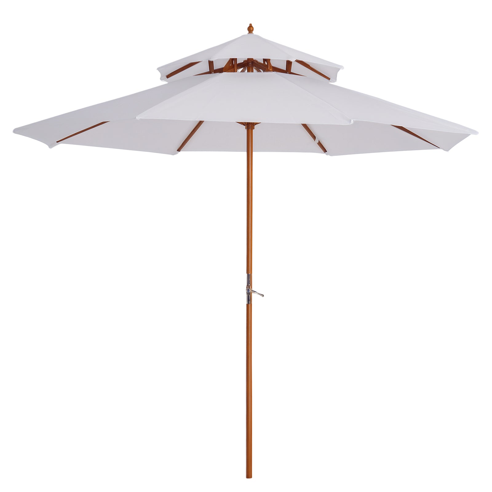Outsunny Holz Sunshade Holz Regenschirm Garagen Regenschirm Balcon Regenschirm Doppeldach Wäiss