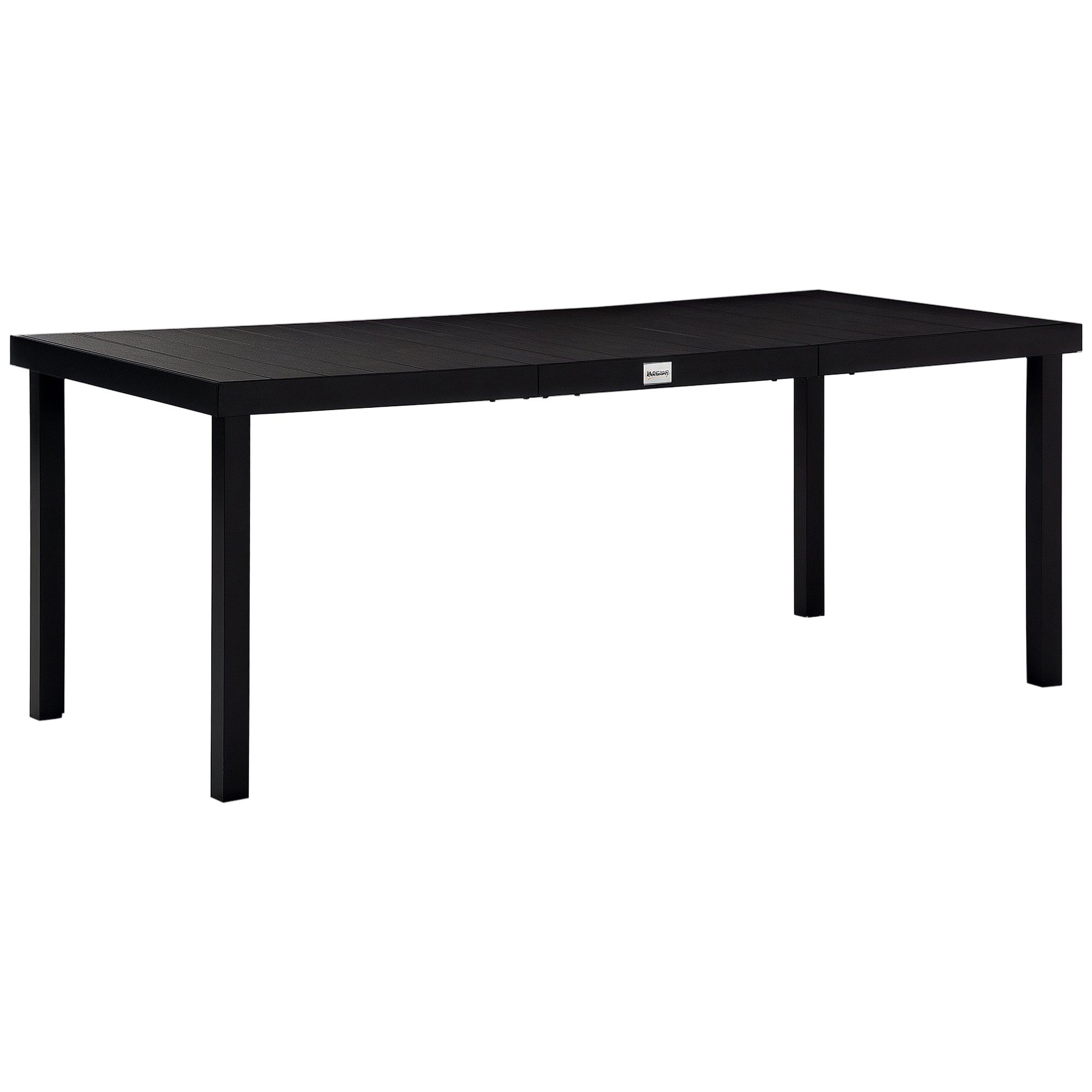 Outsunny Hliníkový Zahradní Stůl pro 8 Osob s Laťkovou Deskou pro Terasu a Balkon 190x90x74 cm Černý