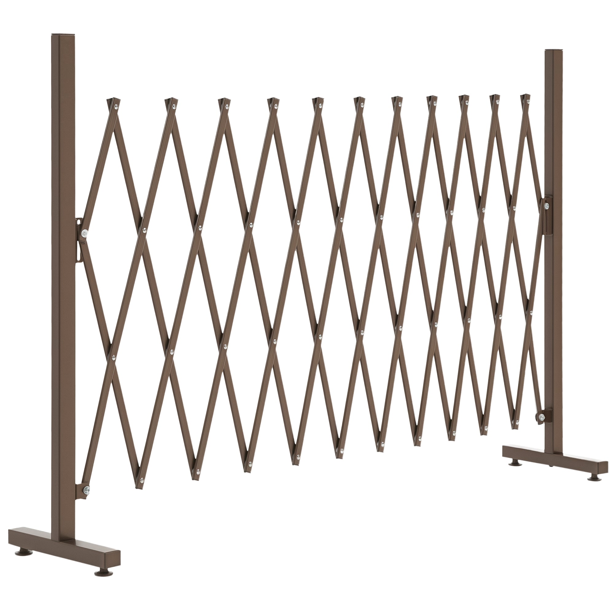 Outsunny Räti Värav Looduslikult Laienev 35-300cm Aed Alumiinium Tumepruun H103.5cm