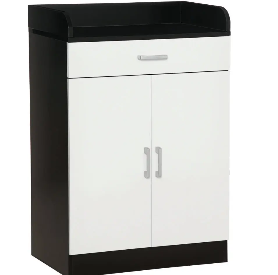 Wooden Cabinet with Drawer, Adjustable Shelf, Space-Saving Kitchen Cabinet, Living Room, and Entrance Hallway, in MDF wood, 60x40x90cm, Black and White