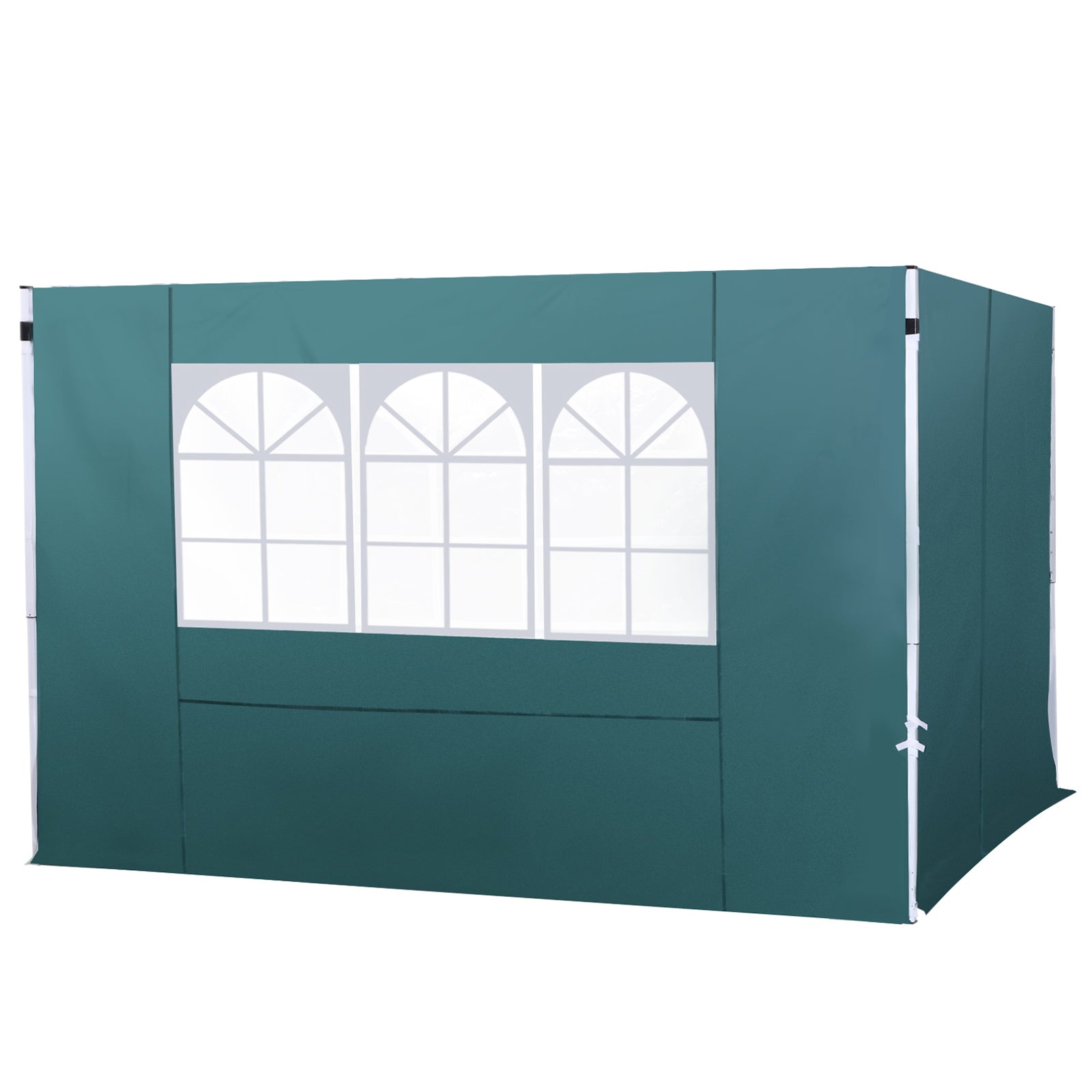 Outsunny 2 Seitenwände für 3x3m Zelt Pavillon Oxford-Stoff mit Fenster Gesamtmaß 300x200cm Dunkelgrün
