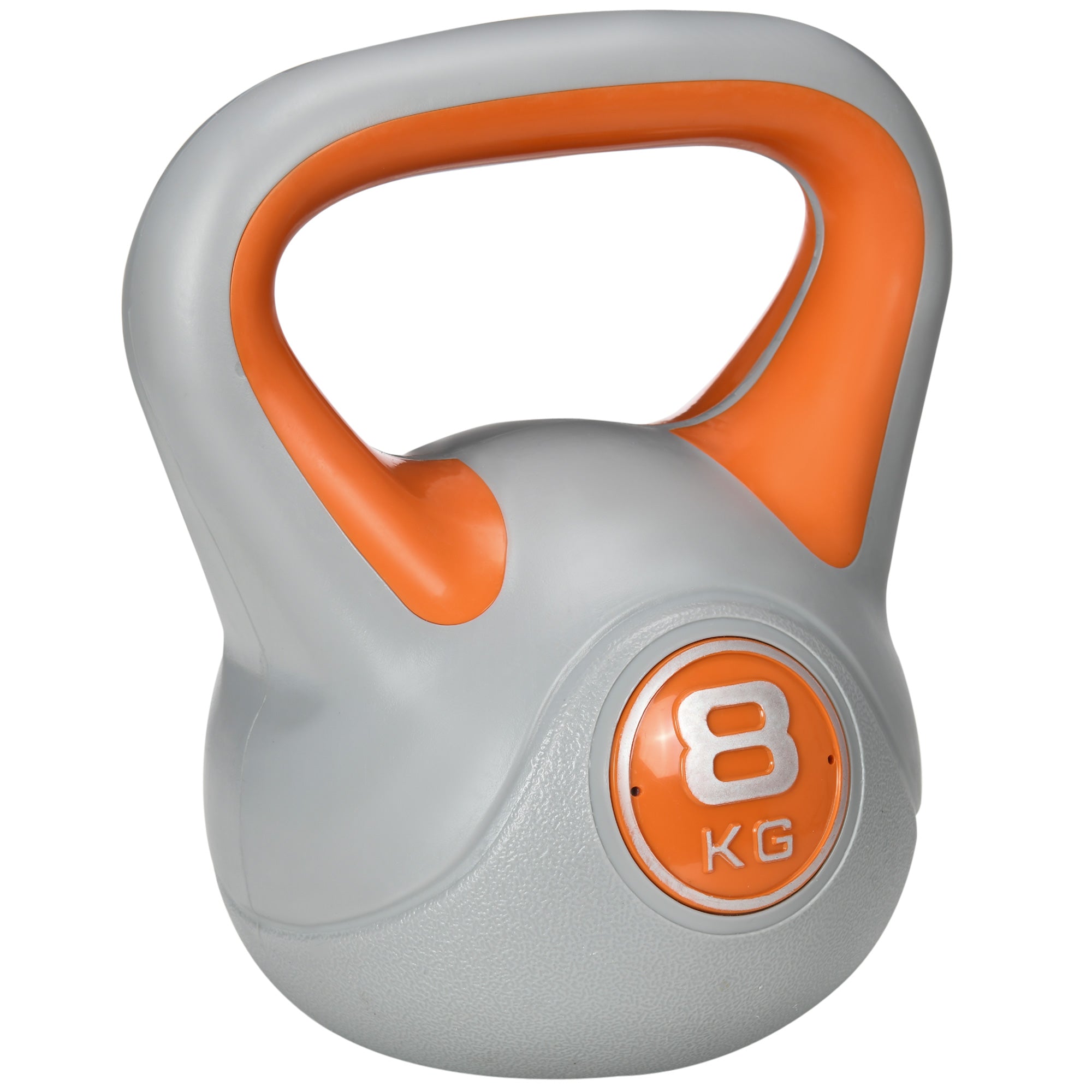 SPORTNOW 8 kg Kettlebell Venemaa Kaal PU Kate ja Liiv Täide Lai Käepide Kodu Treeninguks 20x14x24 cm Oranž ja Hall
