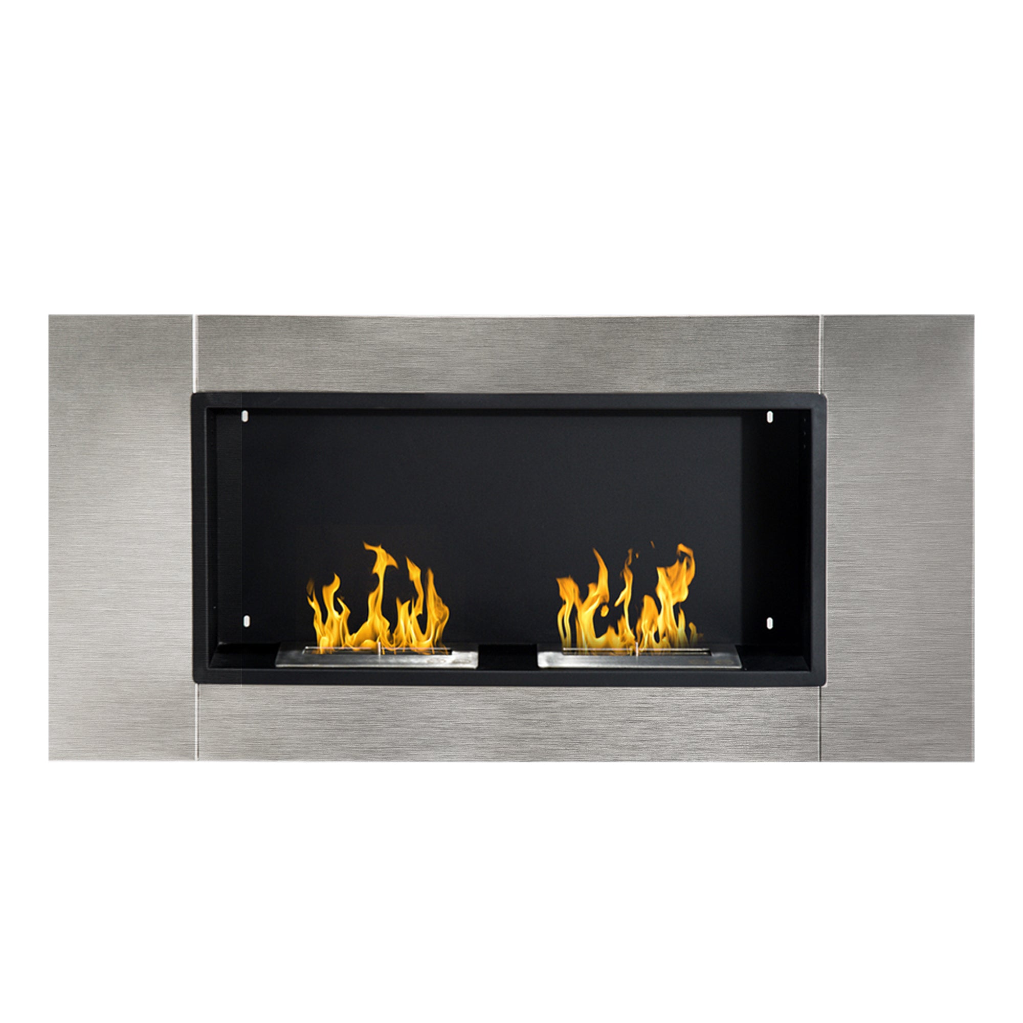 HOMCOM sienas bioetanola kamīns ar 2 deglējiem, 3L ietilpība, 13600BTU, 110 x 54 x 14.5cm