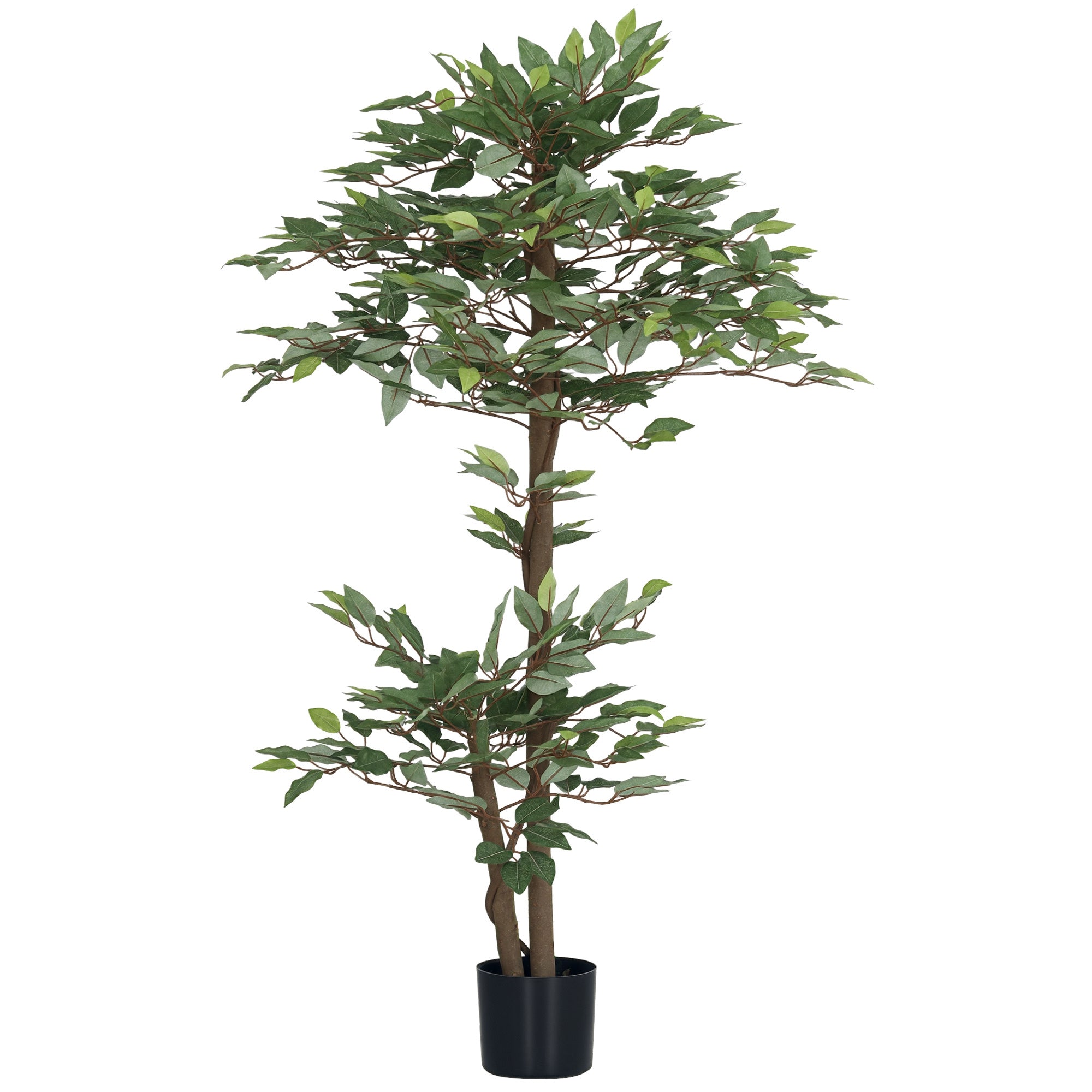 Artificial Ficus Tree 150 cm Decorative Artificial Plant in Pot for Home, Living Room, Office ?15x150 cm Green