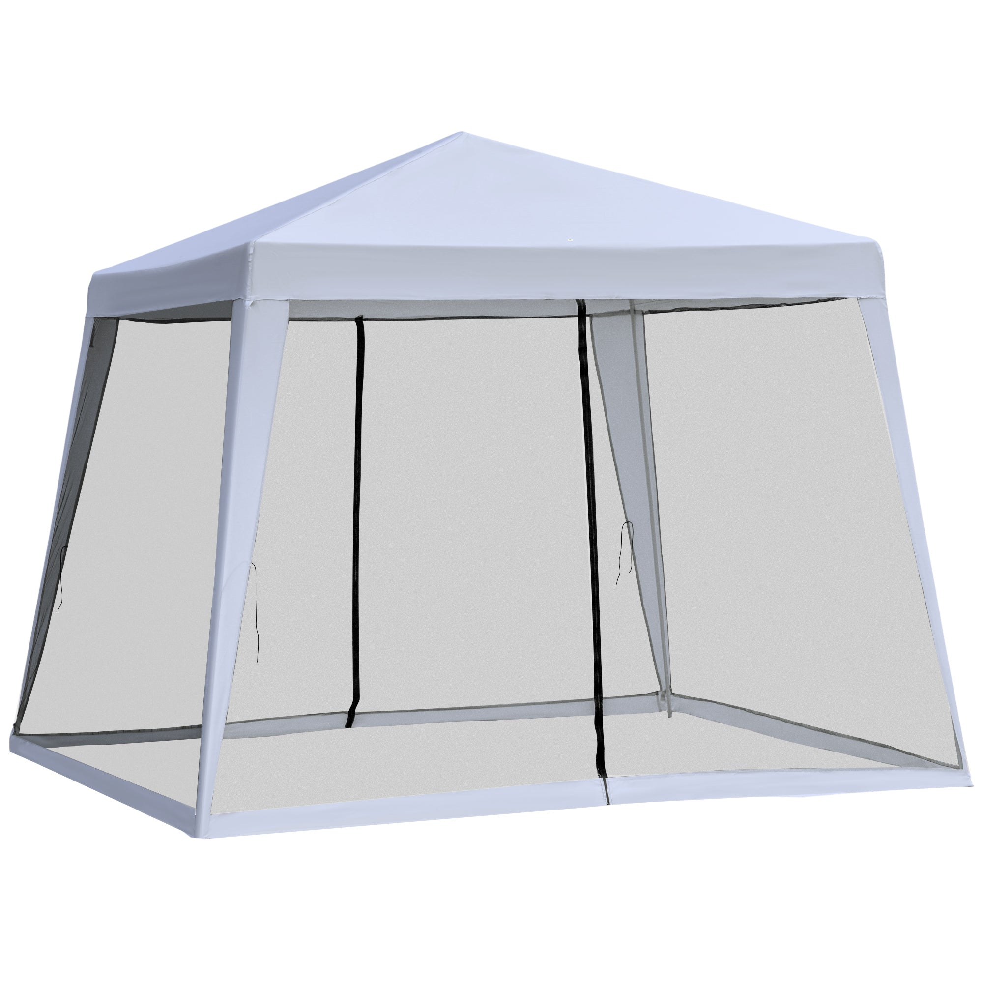 Outsunny Gartenpavillon Partyzelt wetterfest Zelt mat Moustiquaire Metall + Polyester Grouss 3 x 3 m