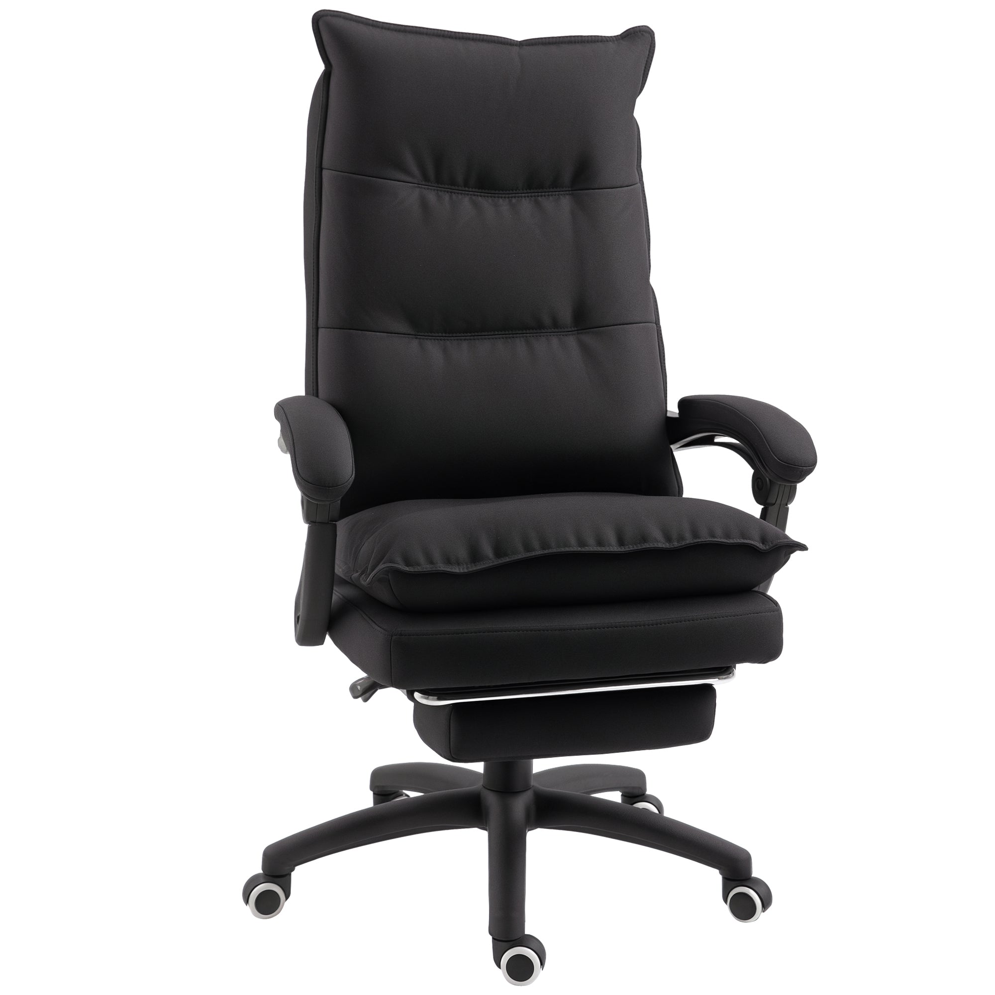 Office Chair with Massage Function, Ergonomic Desk Chair with Reclining & Swivel Function, Height Adjustable Computer Chair with Footrest, Remote Control and Timer, Black