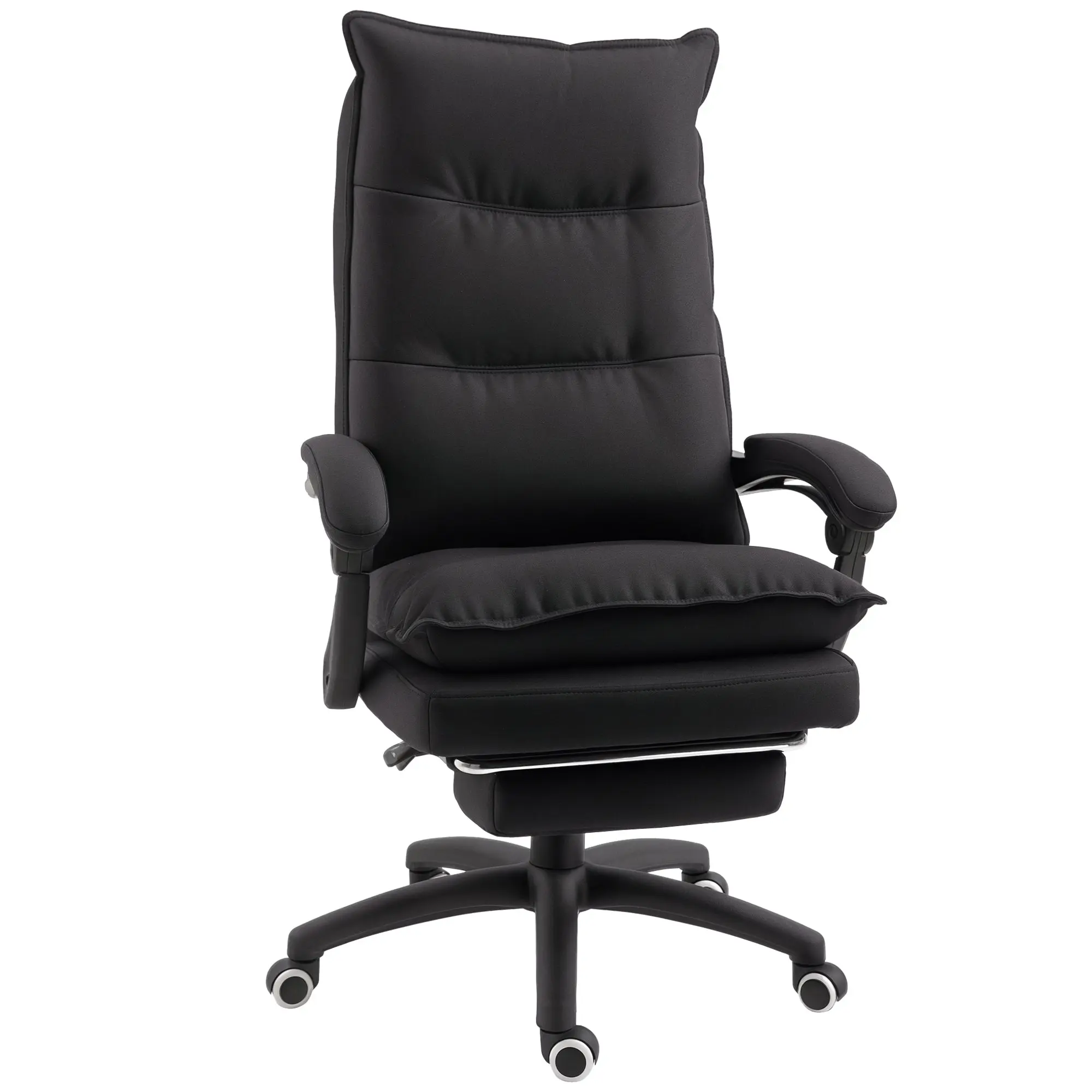 Office Chair with Massage Function, Ergonomic Desk Chair with Reclining & Swivel Function, Height Adjustable Computer Chair with Footrest, Remote Control and Timer, Black