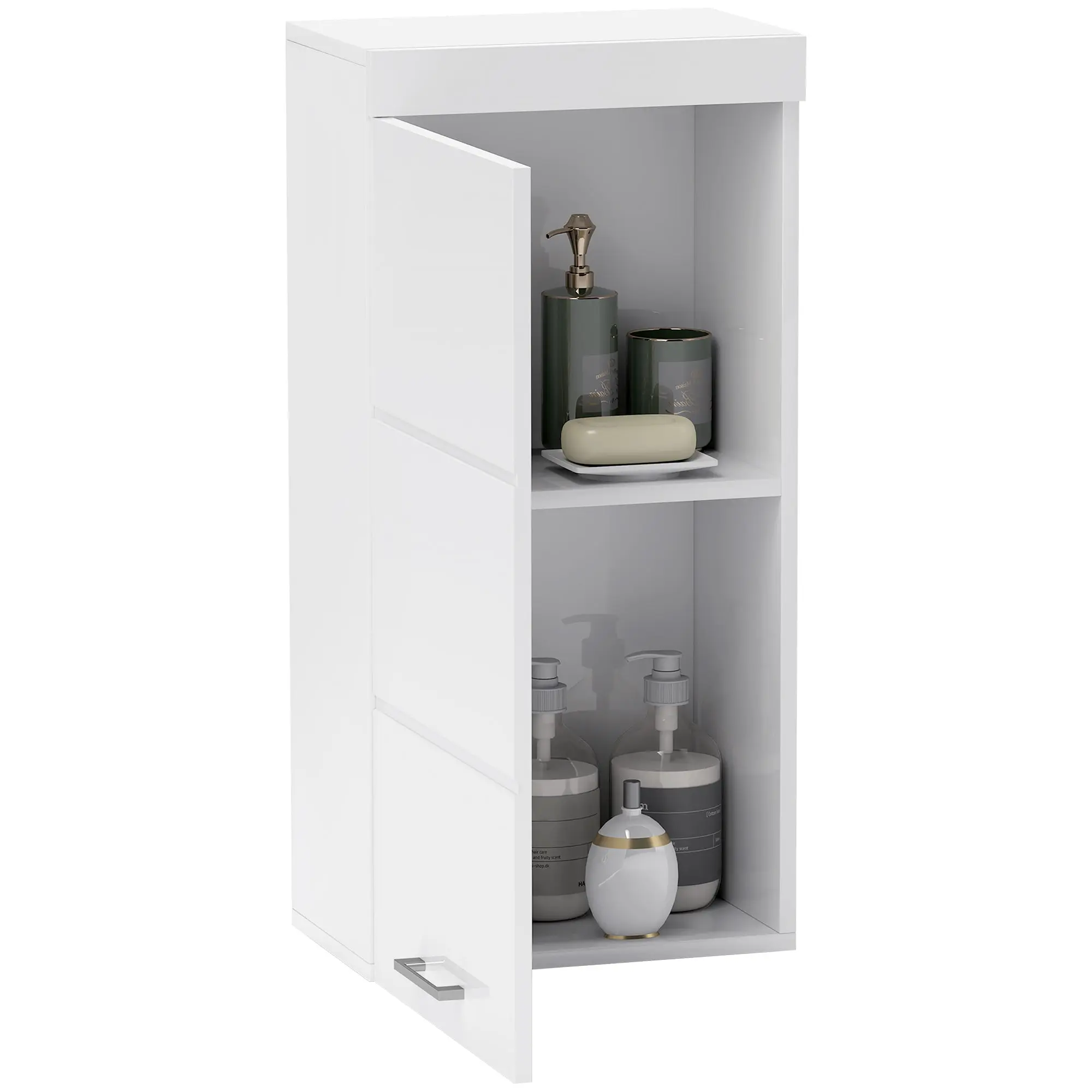 Bathroom Cabinet Wall Mounted Medicine Cabinet with Door, Adjustable Shelves 37.2 x 24.5 x 76.8 cm White